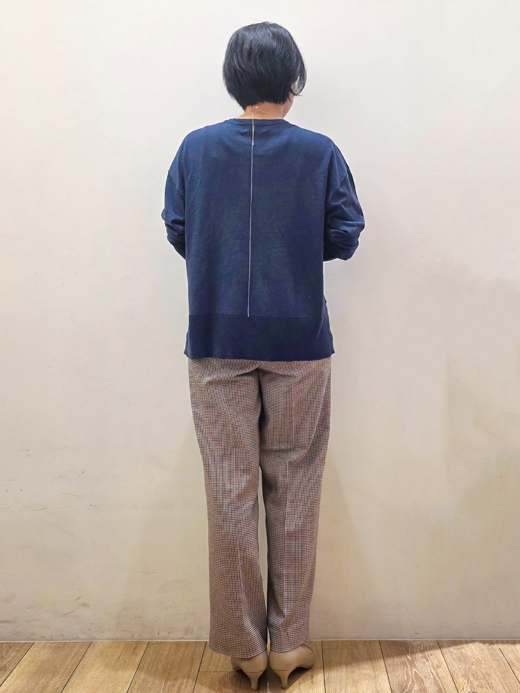 yuyuさんの「OPAQUE.CLIP｜リラクシークルーニット【洗濯機OK】」を使ったコーディネート
