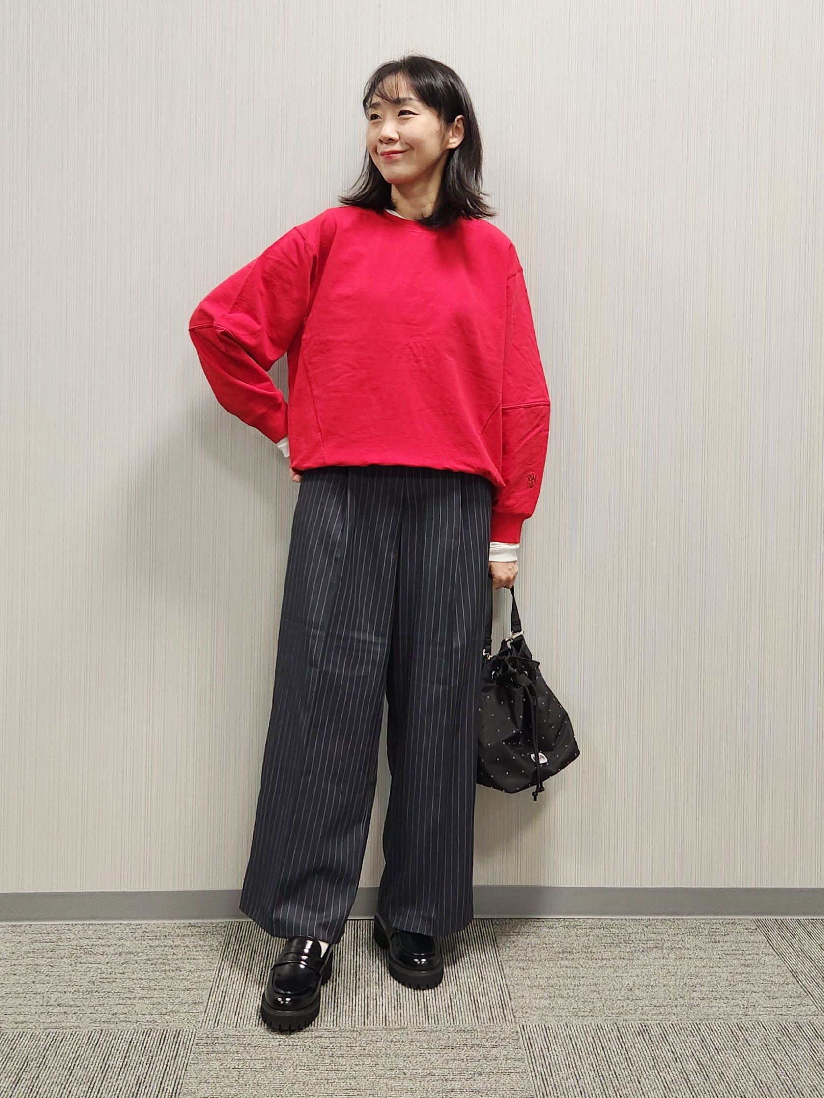 naraさんの「Dessin｜【洗える/6色展開】フォルムスリーブミニ裏毛 プルオーバー」を使ったコーディネート