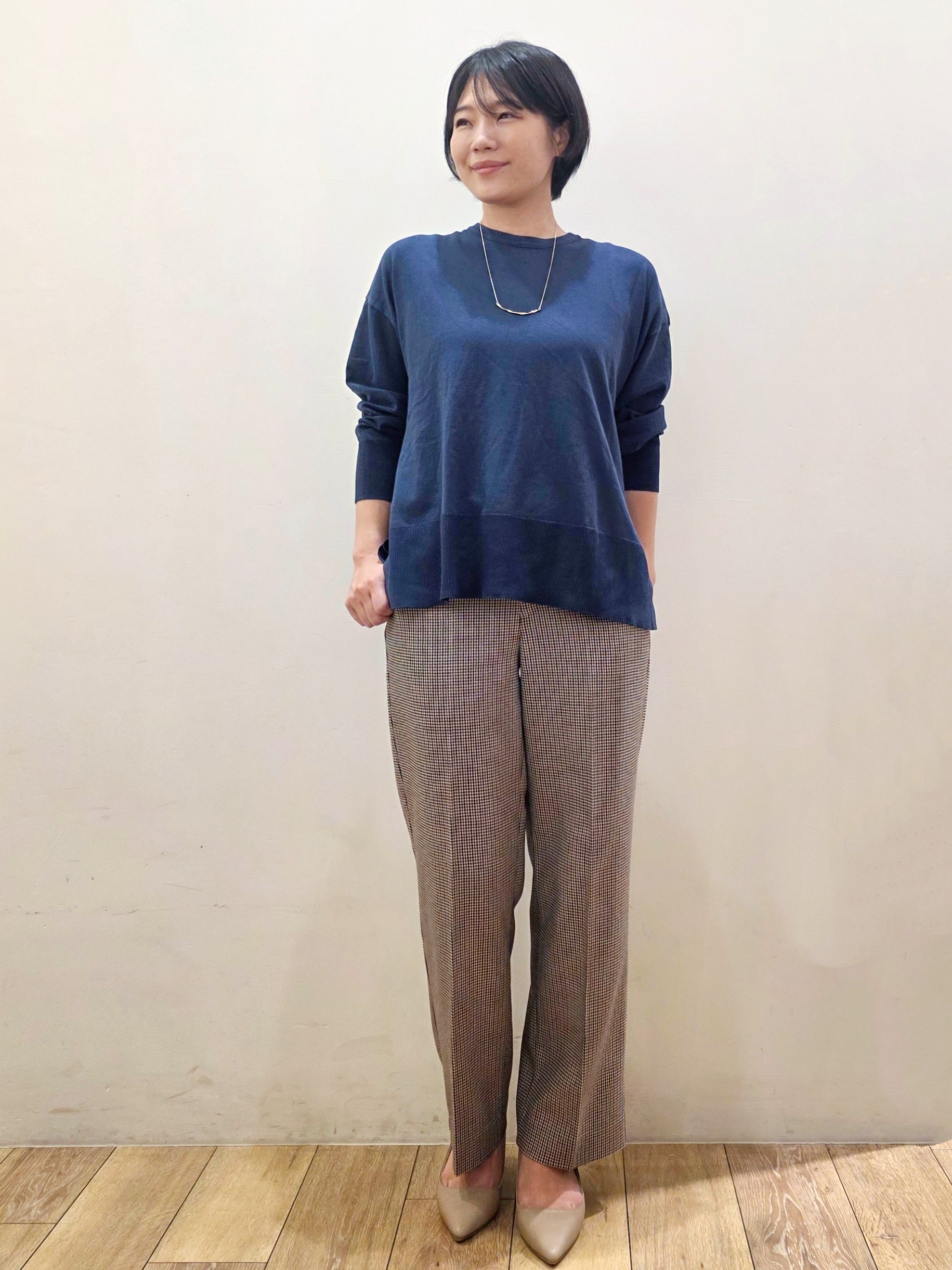 yuyuさんの「OPAQUE.CLIP｜リラクシークルーニット【洗濯機OK】」を使ったコーディネート