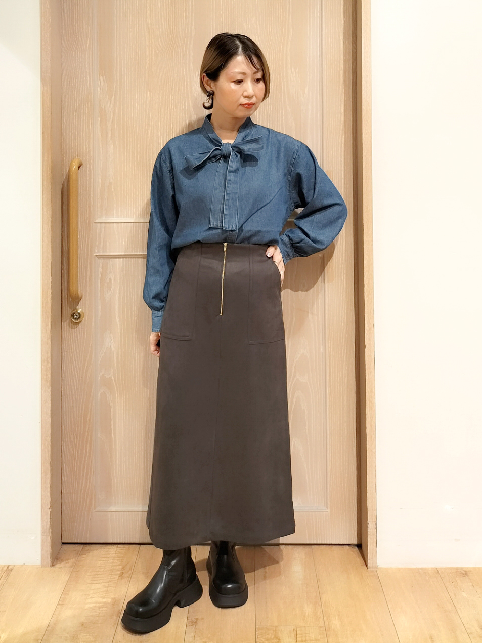 YUKIさんの「SHOO･LA･RUE｜【セットアップ可/洗濯機可】軽やかに羽織れる スポンディッシュ ニットカーディガン」を使ったコーディネート