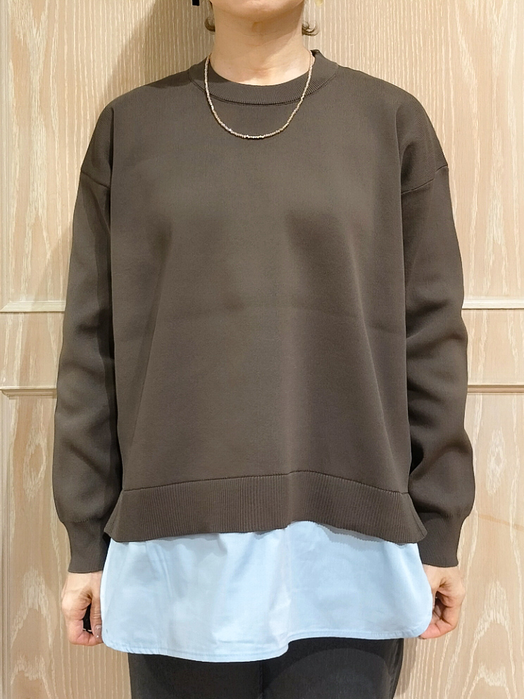 YUKIさんの「SHOO･LA･RUE｜【S-LL】着るだけできまる シャツレイヤード風 スポンディッシュニット」を使ったコーディネート