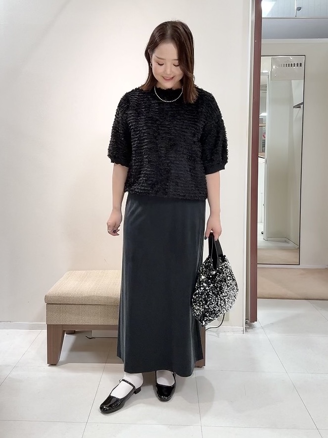 YUIさんの「UNTITLED｜【秋映え/体型カバー】フェザージャガードプルオーバー」を使ったコーディネート
