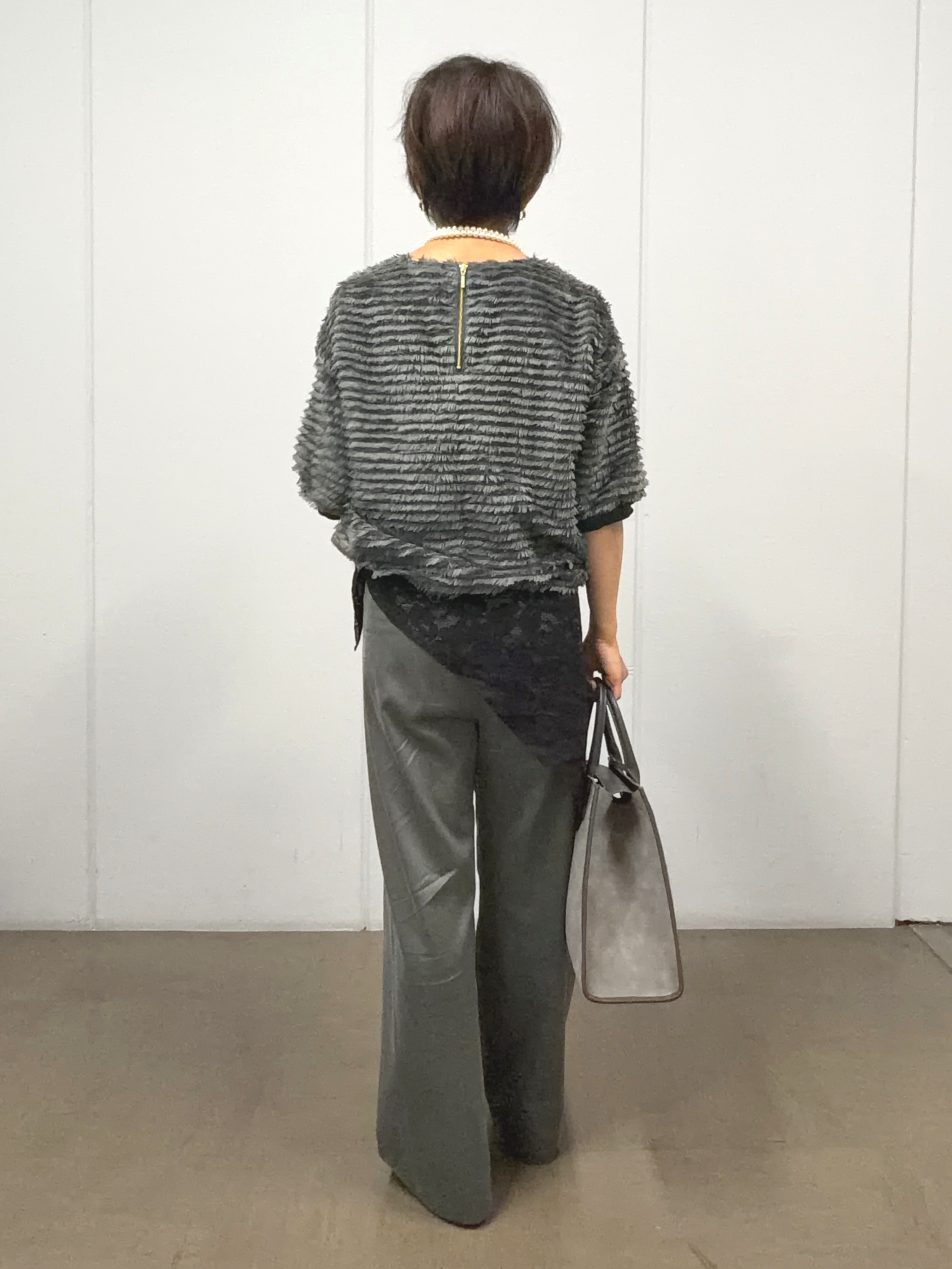 sayakaさんの「UNTITLED｜【秋映え/体型カバー】フェザージャガードプルオーバー」を使ったコーディネート