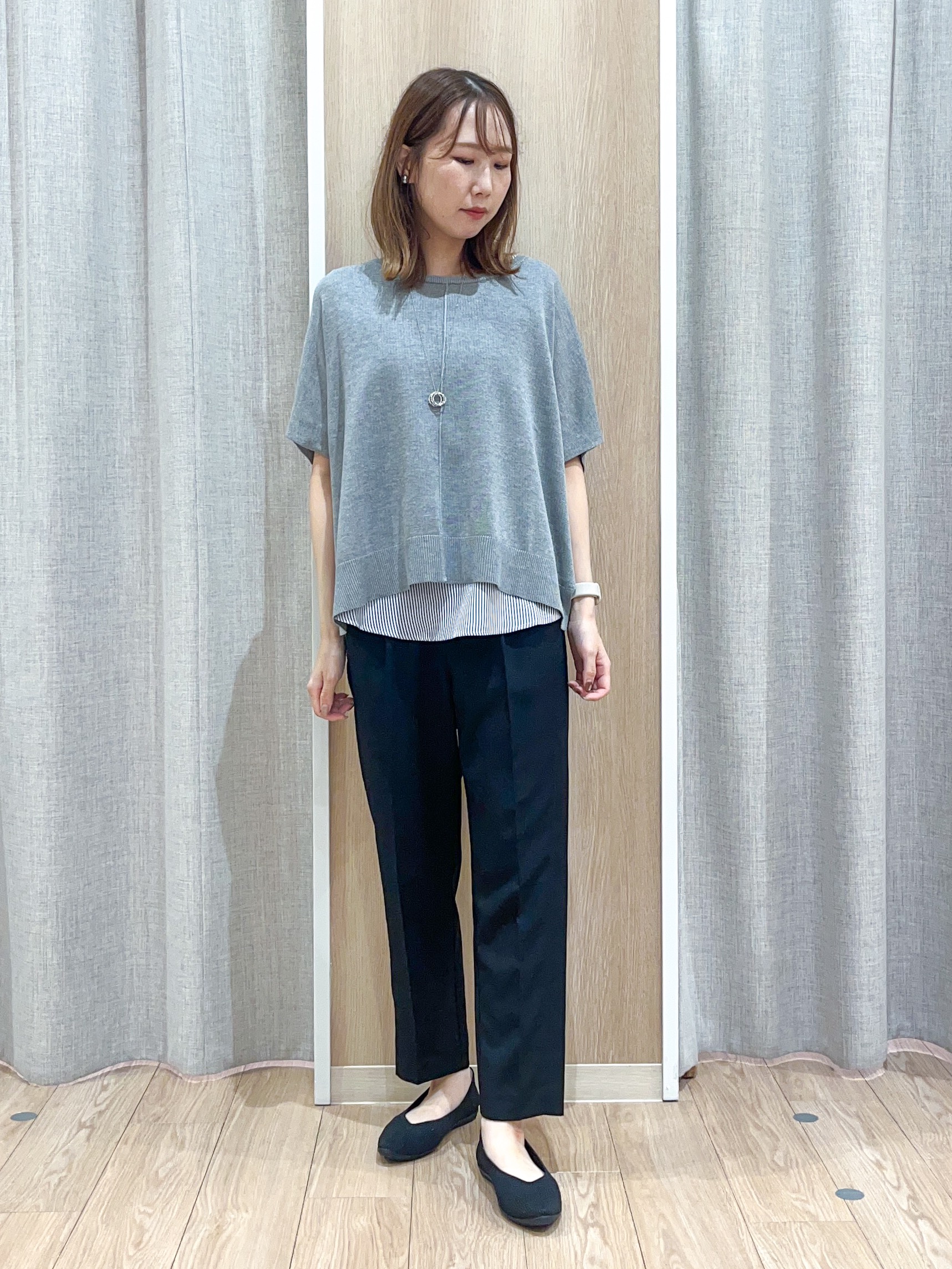 みーちゃんさんの「grove｜【体系カバー◎】ニット&times;インナーシャツタンクSET」を使ったコーディネート