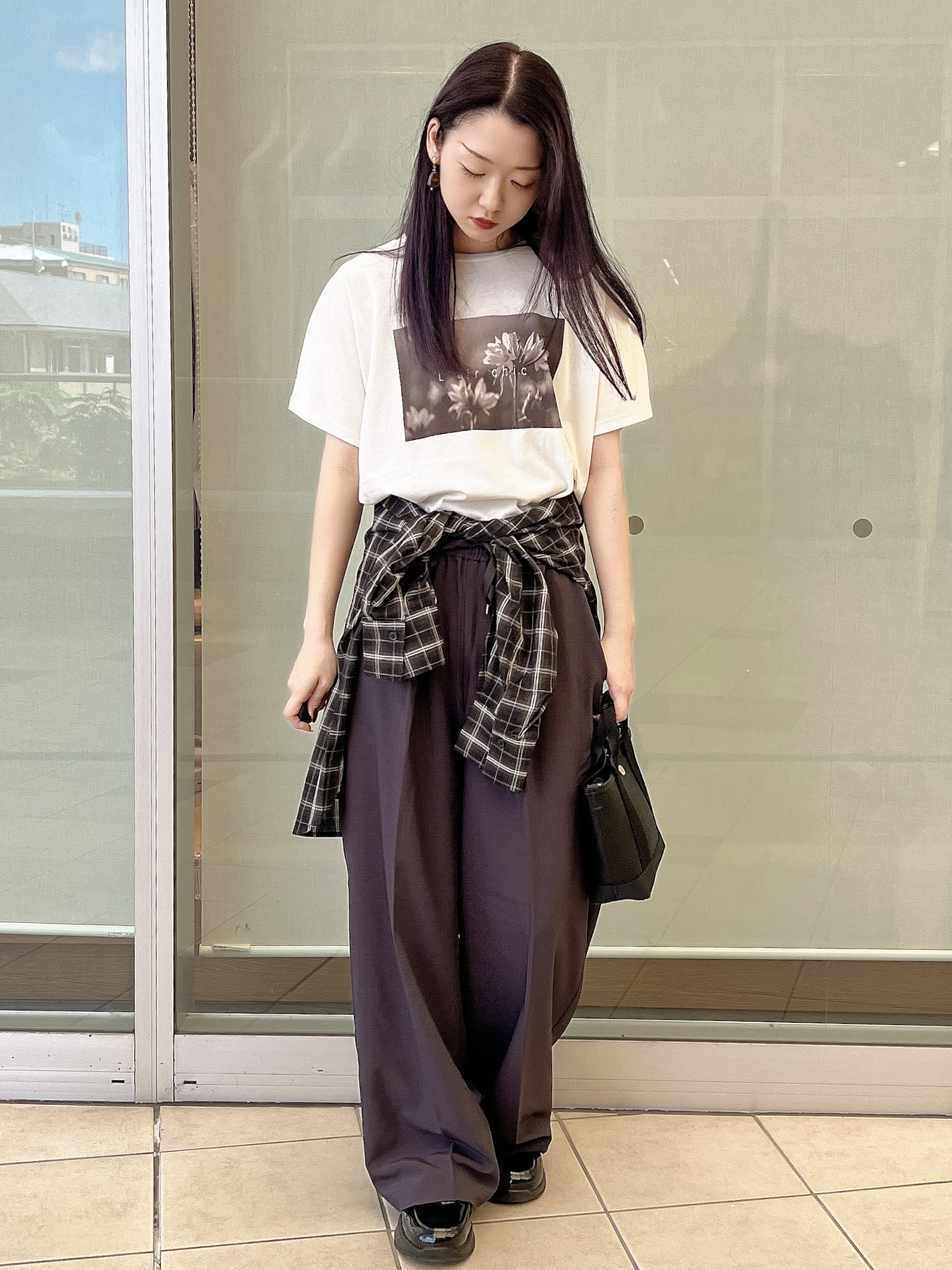 eriさんの「OPAQUE.CLIP｜チェック柄シャツ【洗濯機OK】」を使ったコーディネート