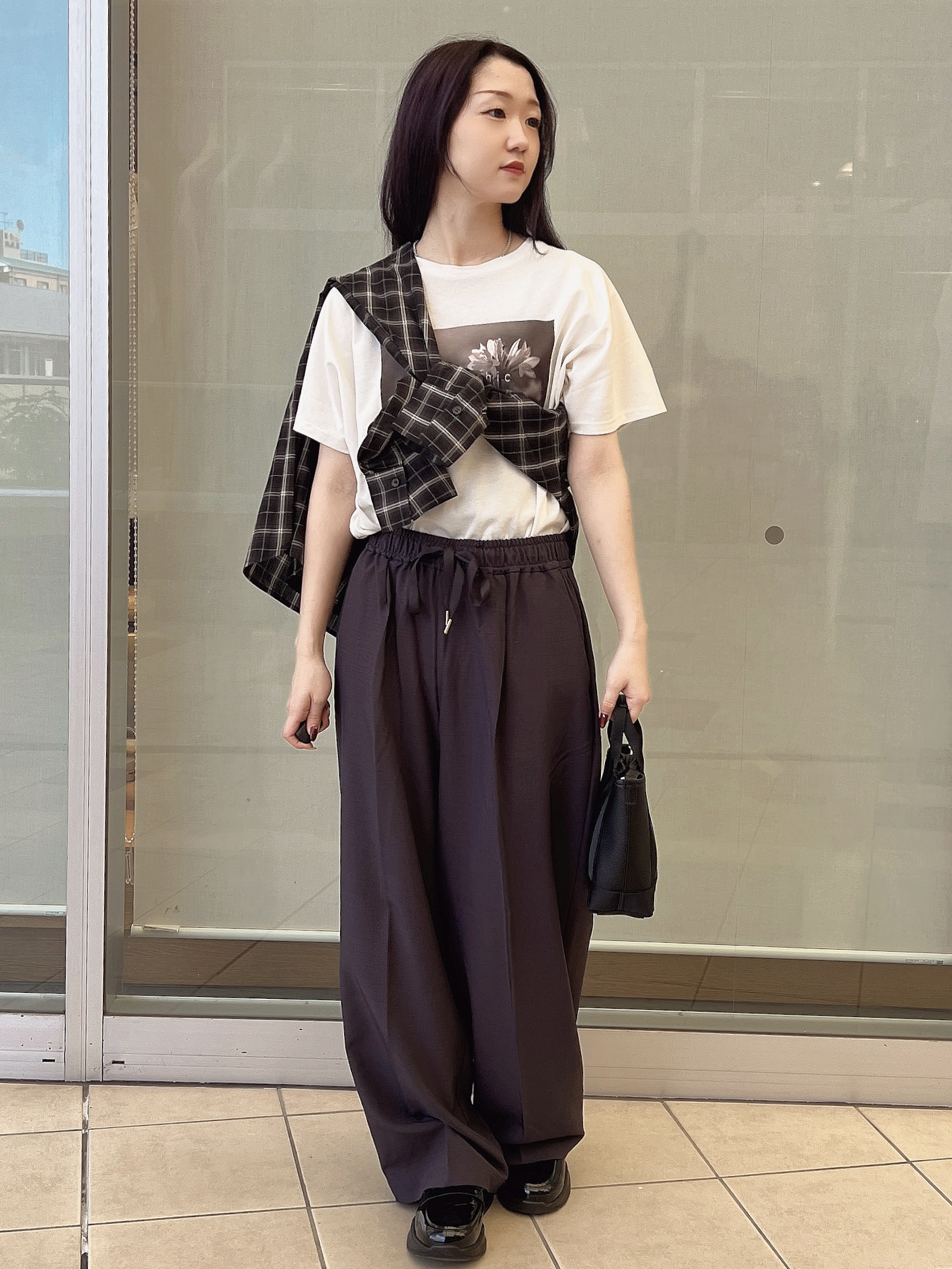 eriさんの「OPAQUE.CLIP｜チェック柄シャツ【洗濯機OK】」を使ったコーディネート