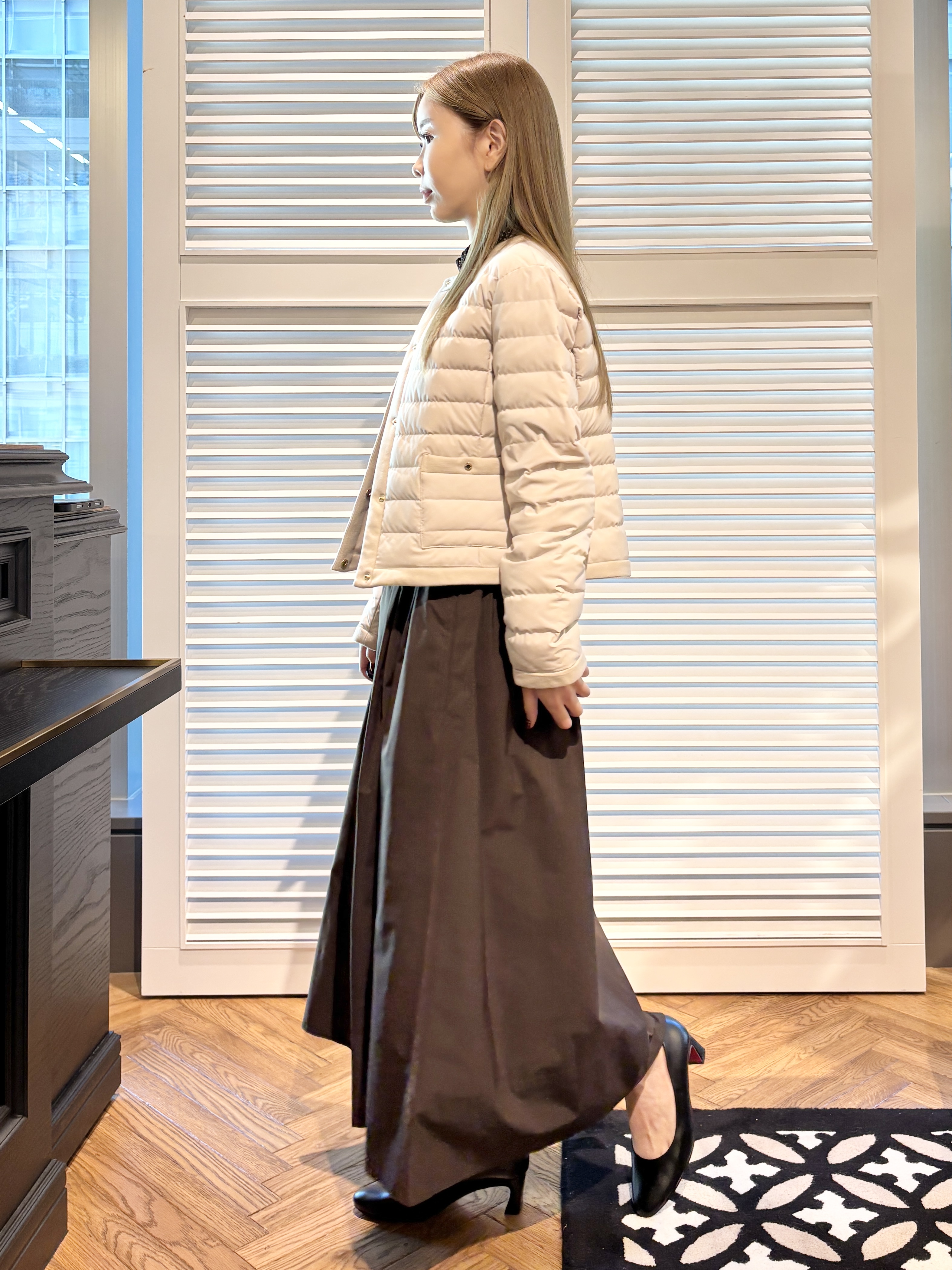 清水夏姫さんの「DRESSTERIOR｜【総ゴム仕様】タックボリュームスカート」を使ったコーディネート