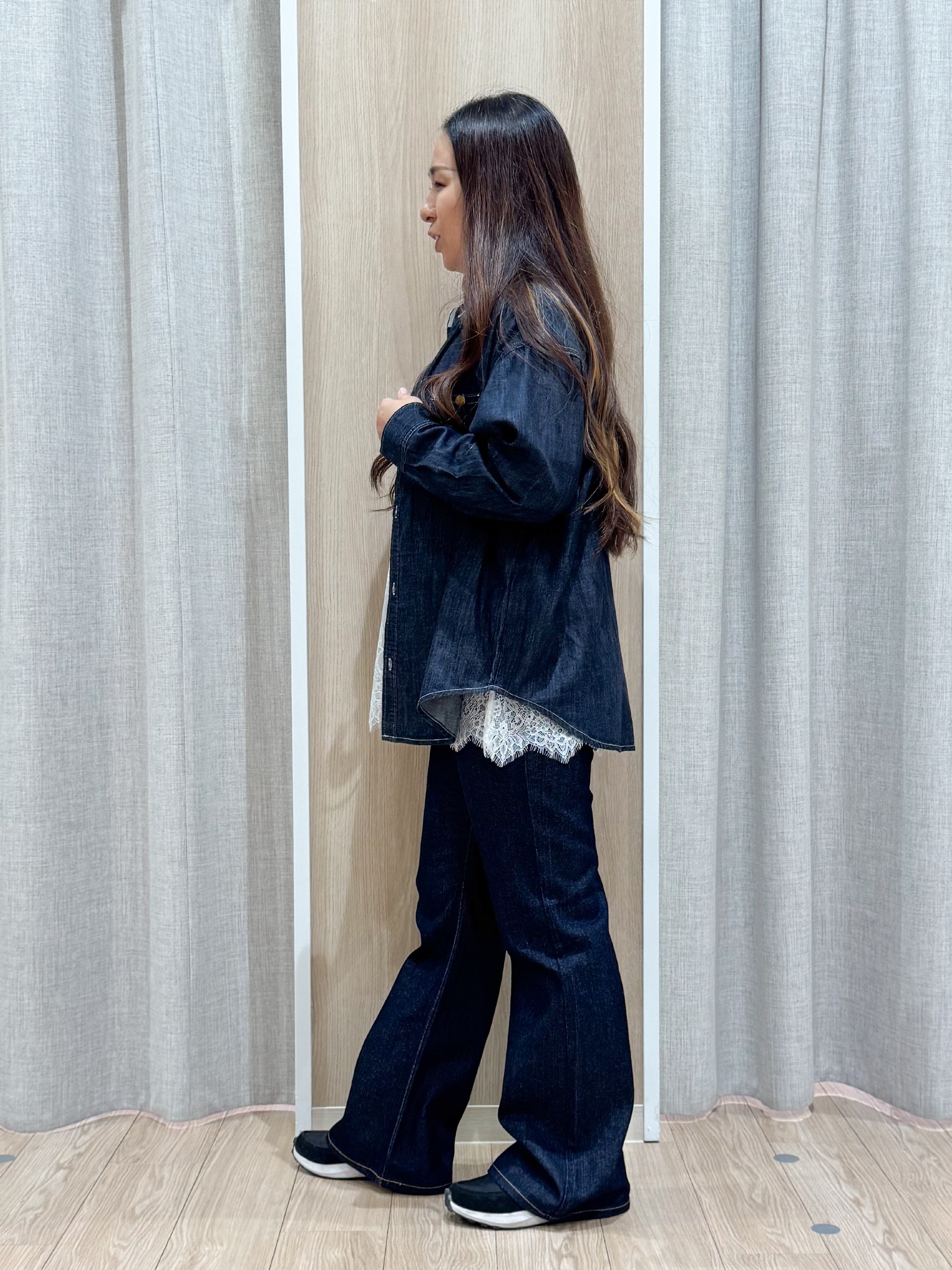 sachiさんの「grove｜【Lee&times;grove別注】DENIM BOWTIE SHIRTS」を使ったコーディネート