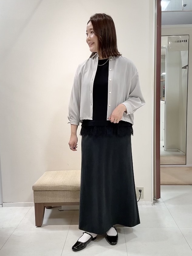 YUIさんの「UNTITLED｜【秋羽織り/セットアップ可/UVカット】エアリークールドロストシャツ」を使ったコーディネート