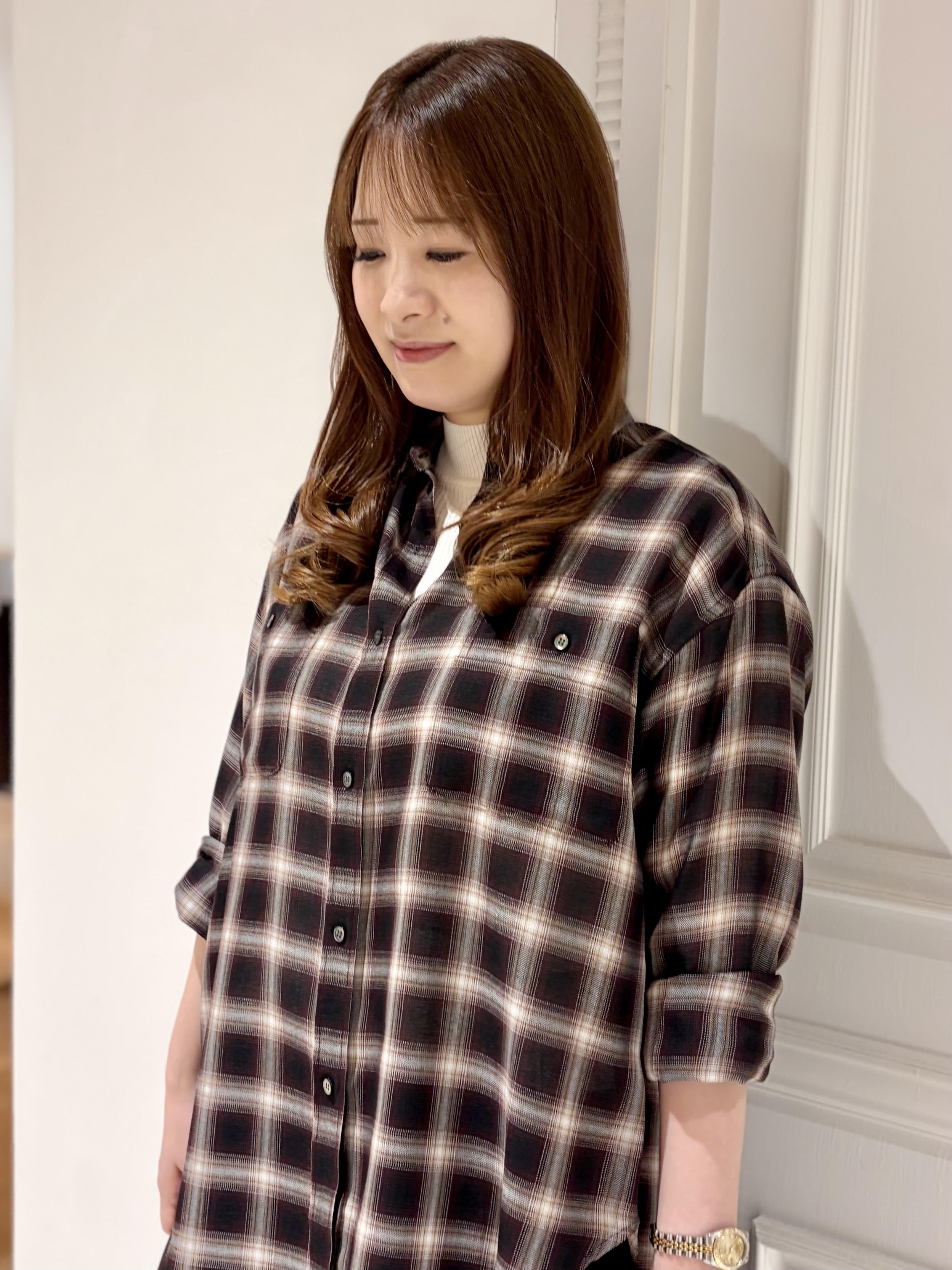 minowaさんの「DRESSTERIOR｜【ウォッシャブル】ビエラオンブレチェックシャツ」を使ったコーディネート