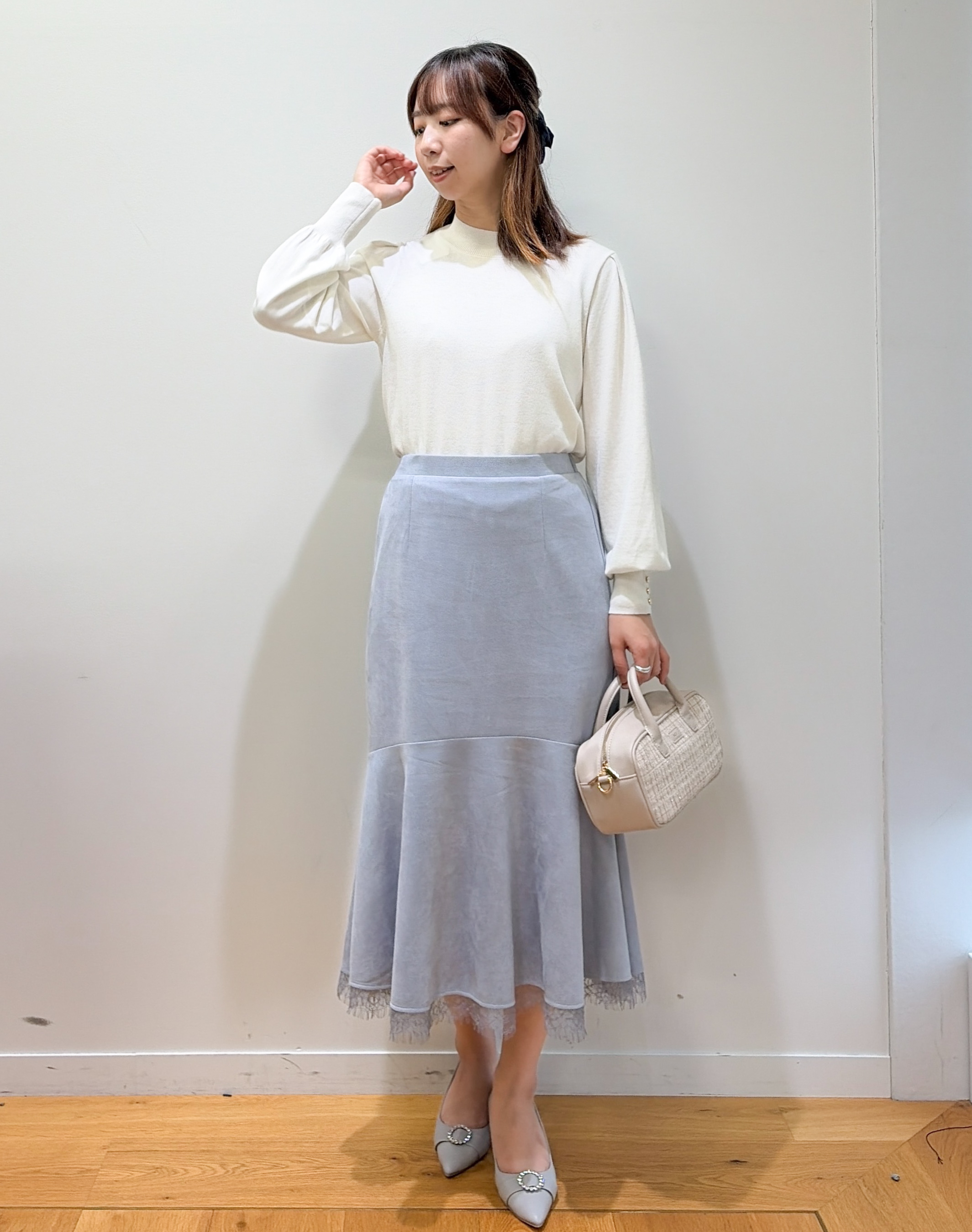yurinaさんの「index｜カシミヤタッチハイネックニット【洗濯機OK／抗ピリング】」を使ったコーディネート