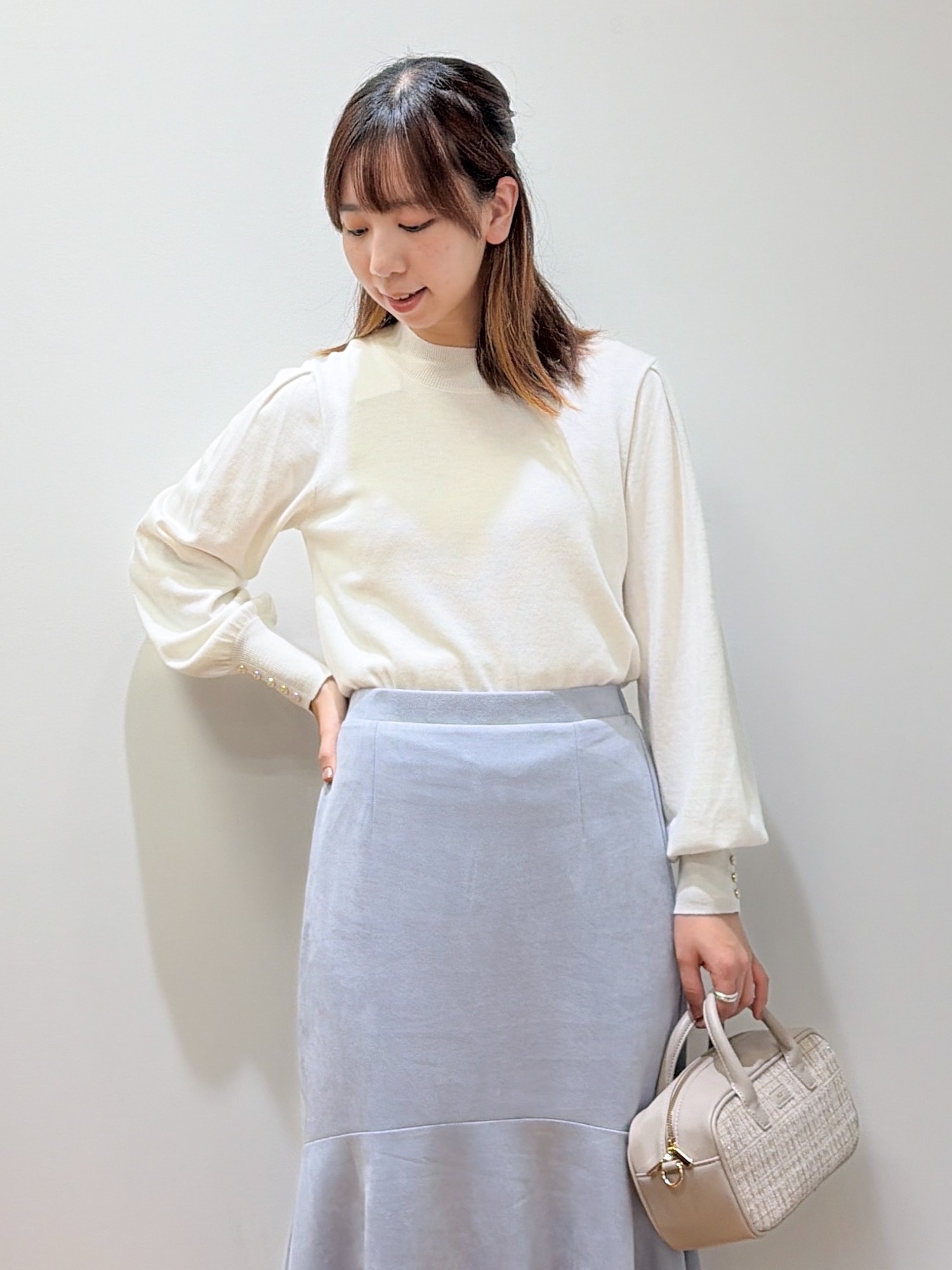 yurinaさんの「index｜カシミヤタッチハイネックニット【洗濯機OK／抗ピリング】」を使ったコーディネート