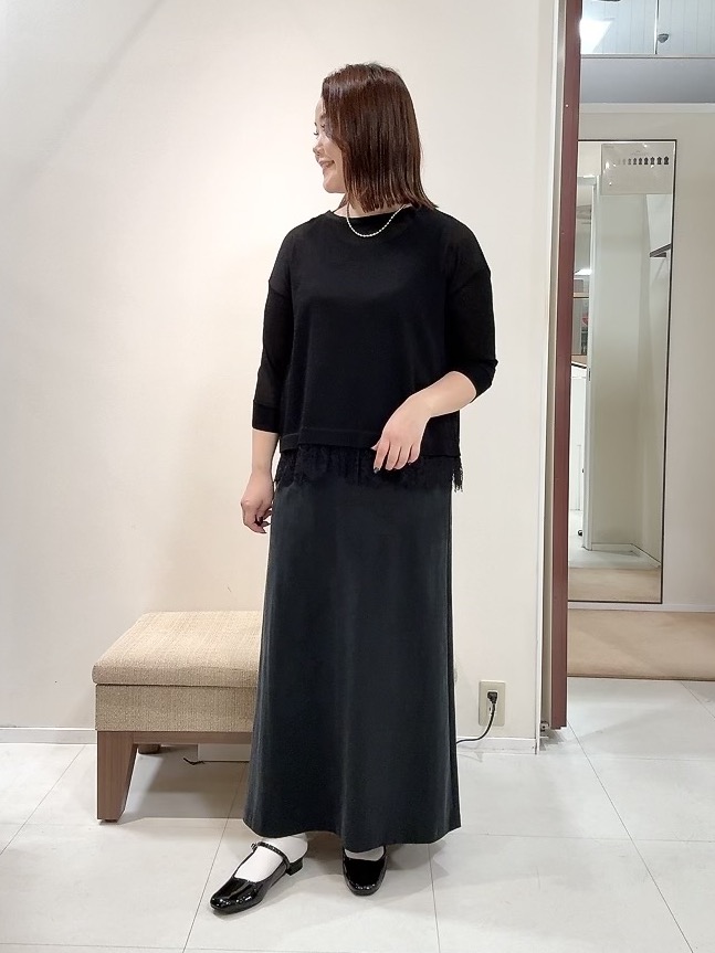 YUIさんの「UNTITLED｜【一枚で着映え】レースドッキングニットプルオーバー」を使ったコーディネート