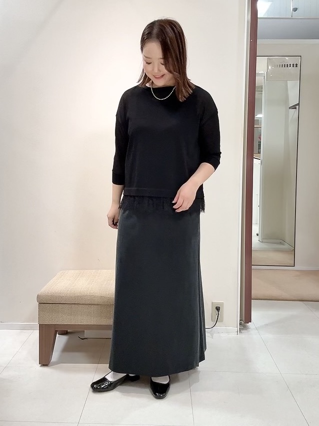 YUIさんの「UNTITLED｜【一枚で着映え】レースドッキングニットプルオーバー」を使ったコーディネート