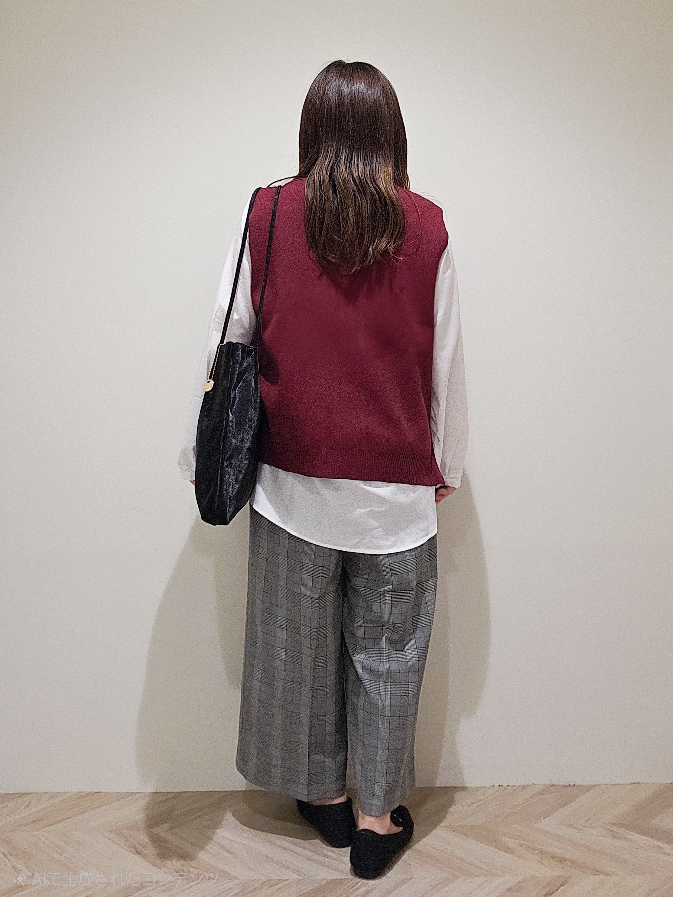 TSUCHIYAさんの「SHOO･LA･RUE｜【2点セット/S-LL】着回し自在 スポンディッシュニットベスト＆フレアシャツ」を使ったコーディネート