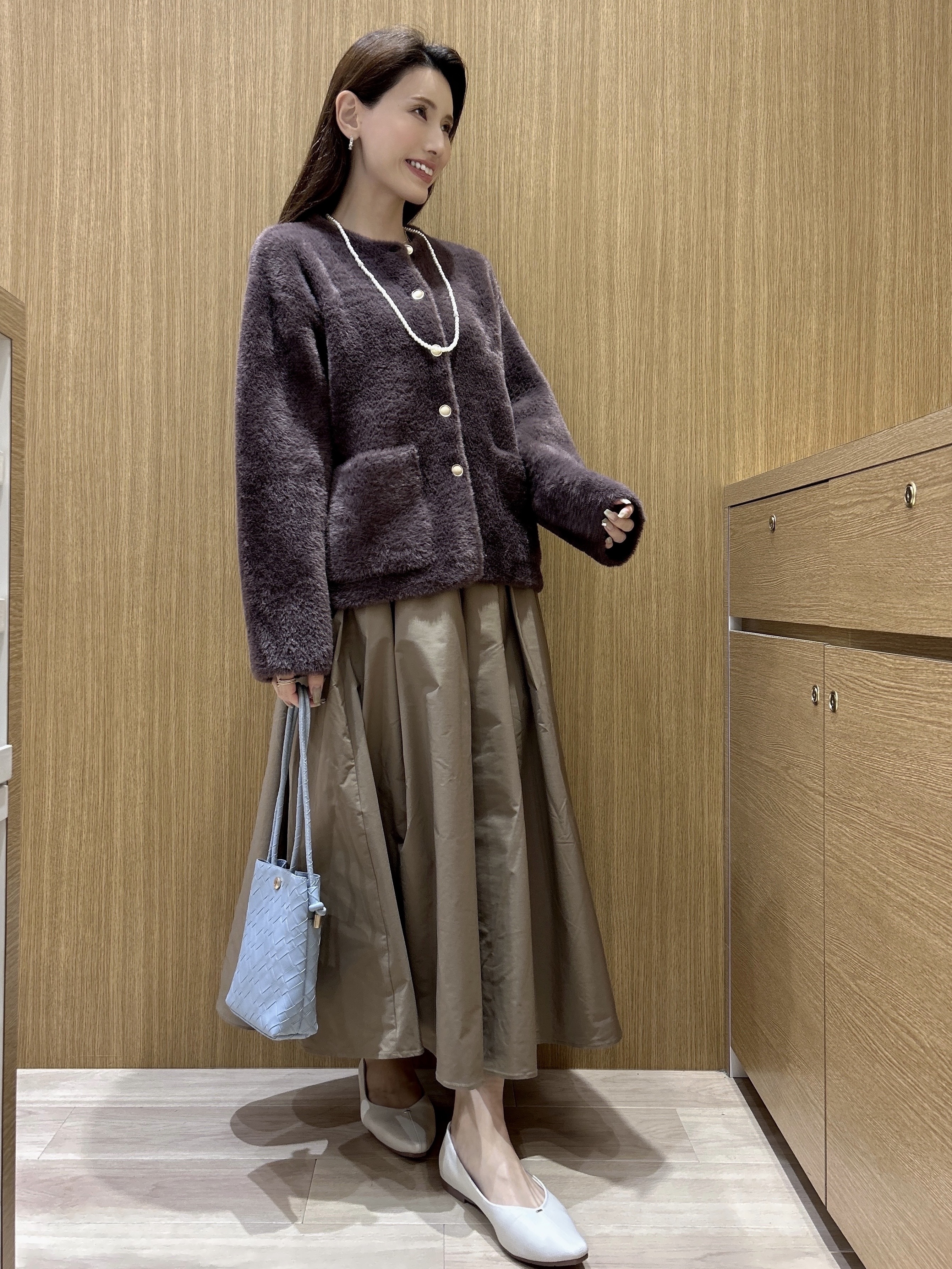 maiさんの「OPAQUE.CLIP｜ダブルフェイスニットカーディガン」を使ったコーディネート