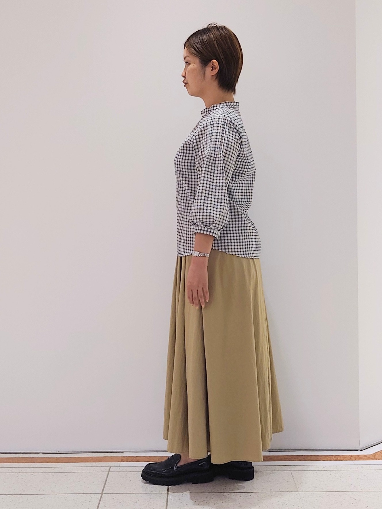 gissyさんの「INDIVI｜【初秋にピッタリ！／洗える】凹凸素材ミニスタンドトップス」を使ったコーディネート