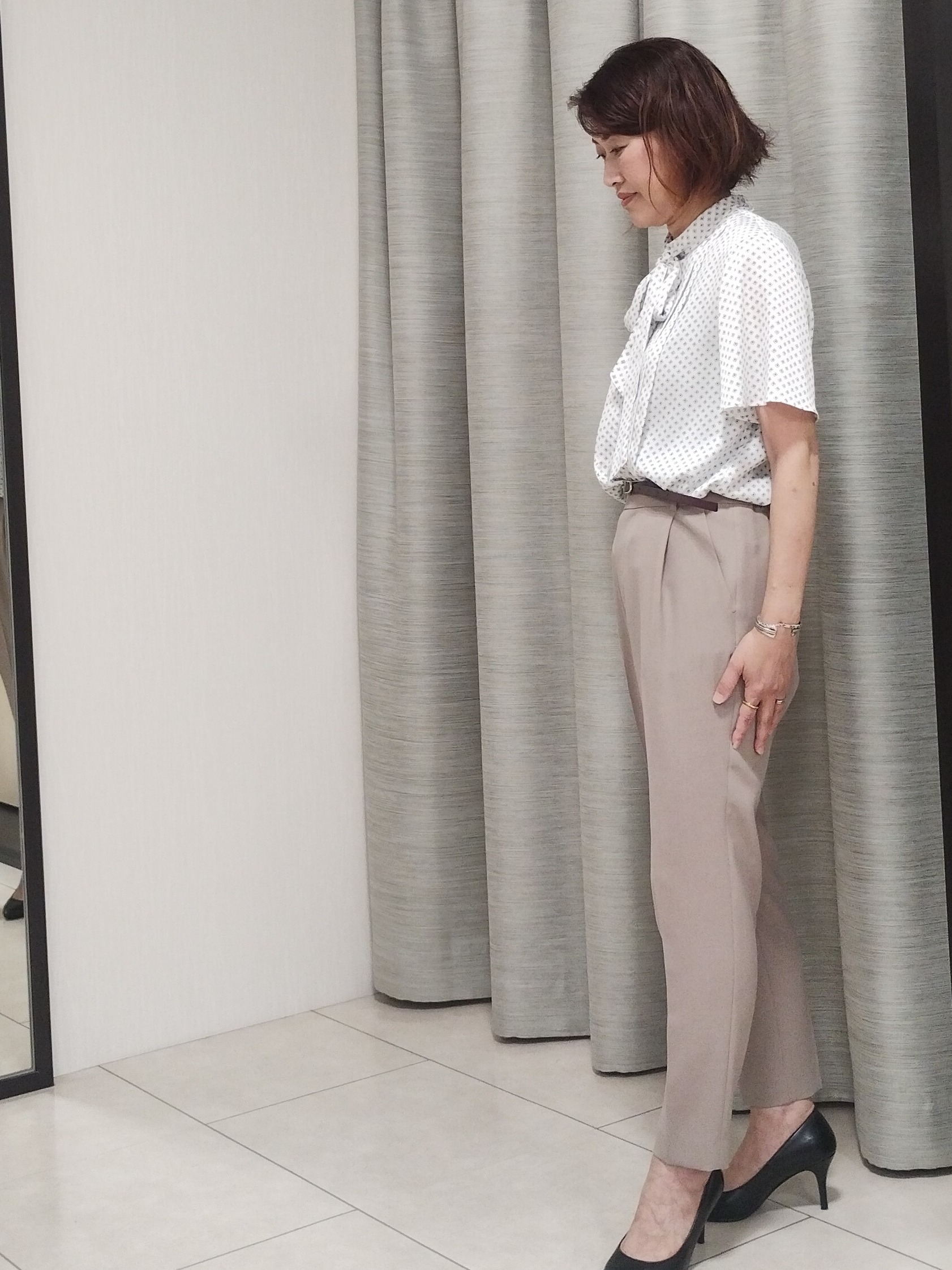 u&minus;macoさんの「UNTITLED｜【セットアップ可/UV/接触冷感】エアリーノーカラージャケット」を使ったコーディネート