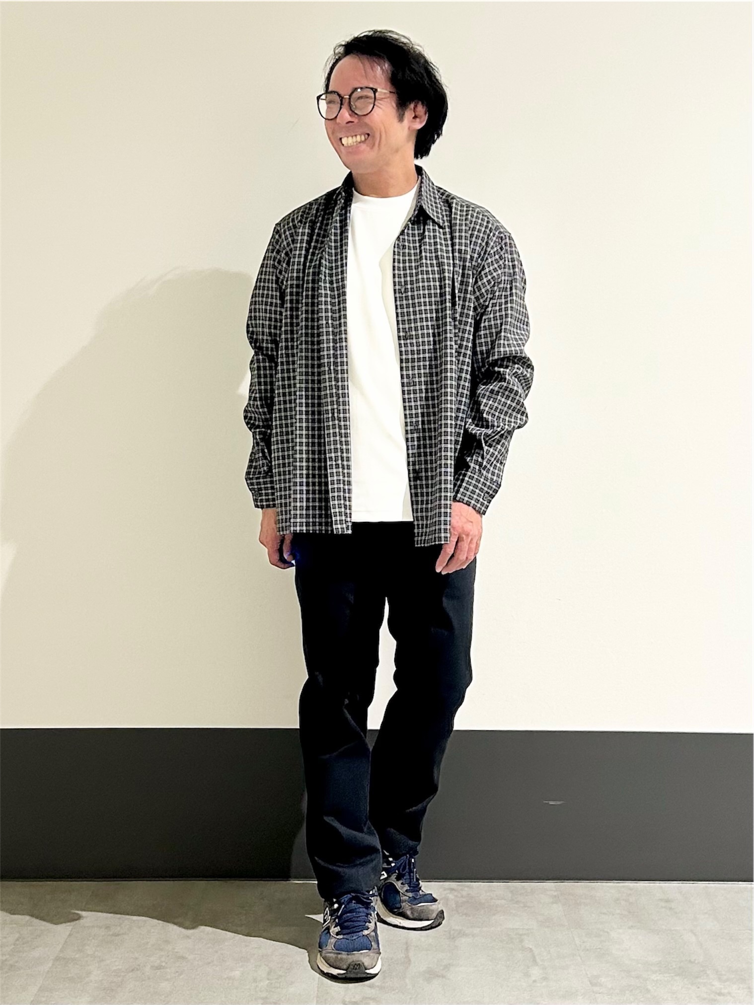KENJI Iさんの「THE SHOP TK｜【洗濯機OK】ウールライク 長袖シャツ」を使ったコーディネート