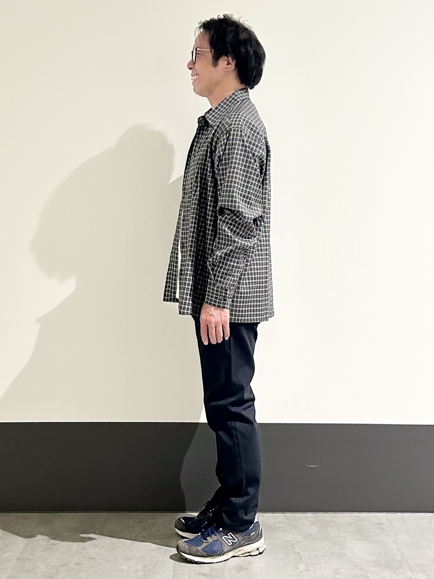 KENJI Iさんの「THE SHOP TK｜【洗濯機OK】ウールライク 長袖シャツ」を使ったコーディネート