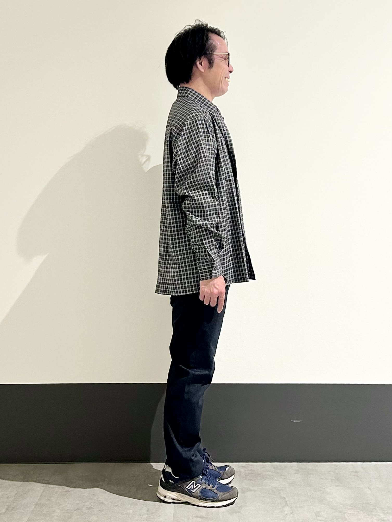 KENJI Iさんの「THE SHOP TK｜【洗濯機OK】ウールライク 長袖シャツ」を使ったコーディネート