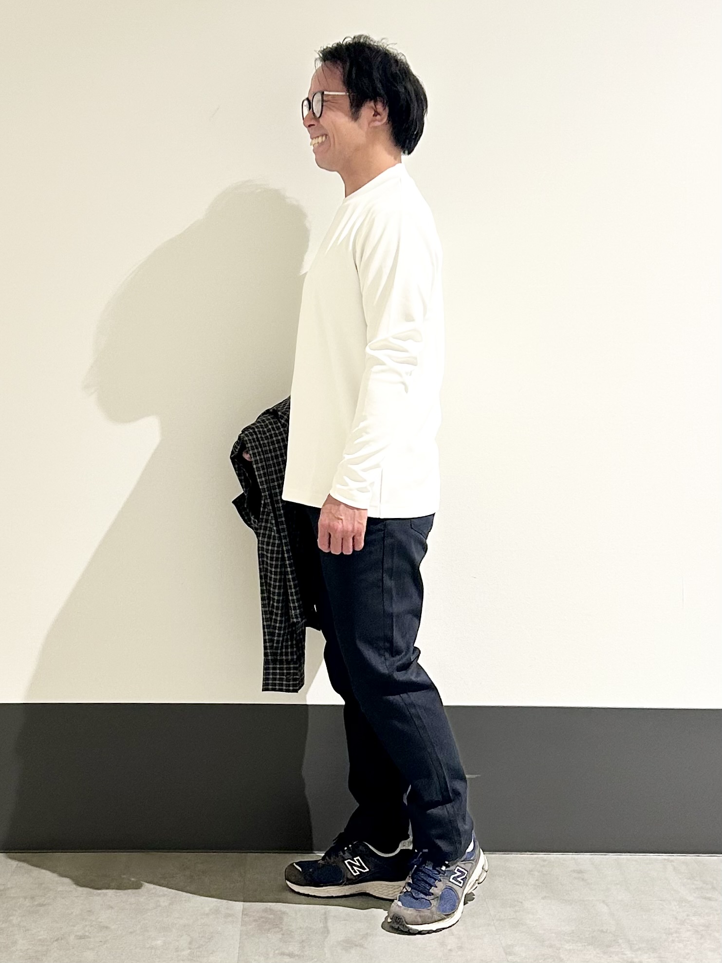 KENJI Iさんの「THE SHOP TK｜【洗濯機OK】ウールライク 長袖シャツ」を使ったコーディネート