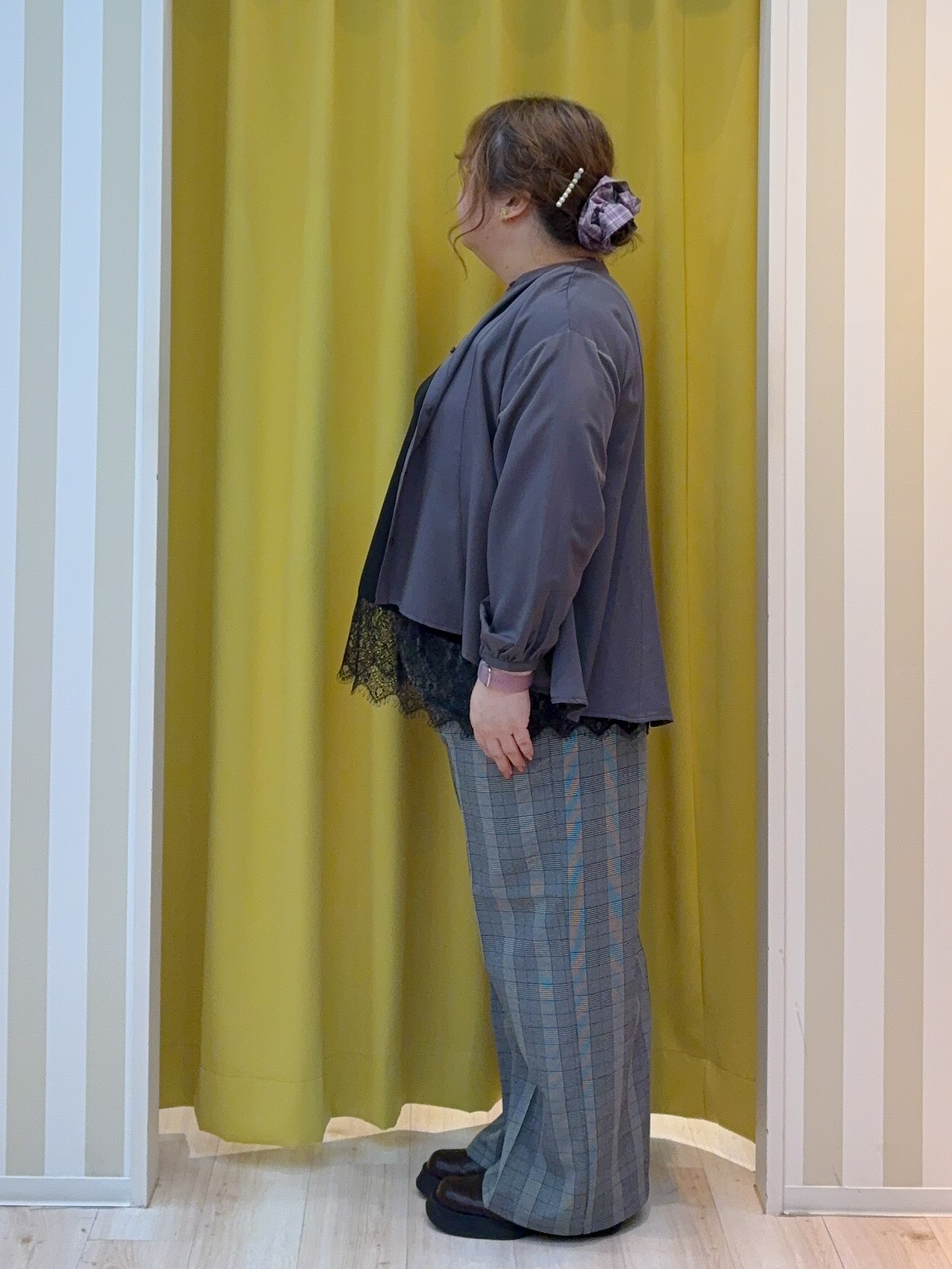 kotoさんさんの「SHOO･LA･RUE｜配色取り外しリボン付きフレアブラウス」を使ったコーディネート