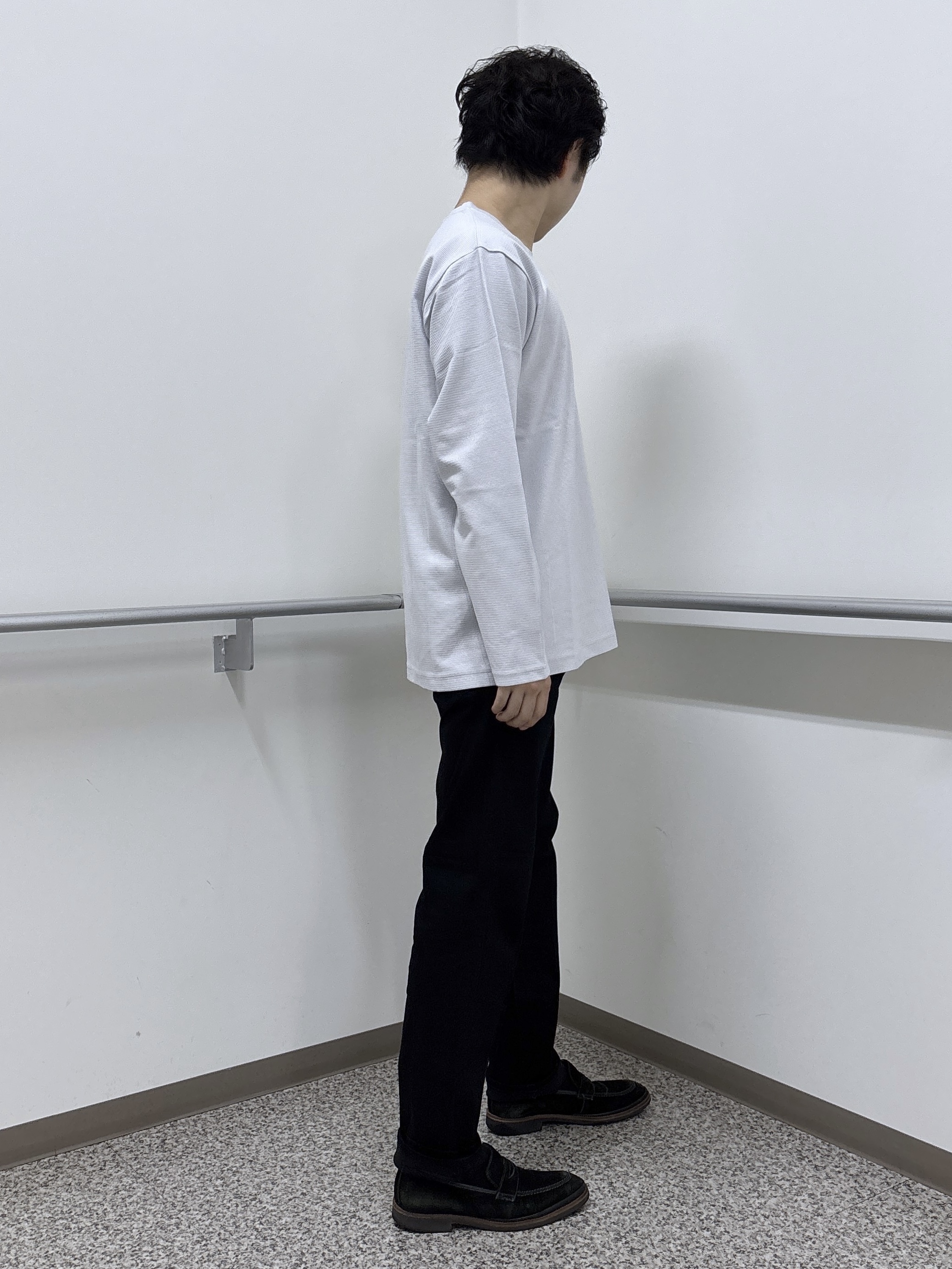 KEIさんの「TAKEO KIKUCHI｜2重編みガーター ボーダー 長袖 Tシャツ」を使ったコーディネート