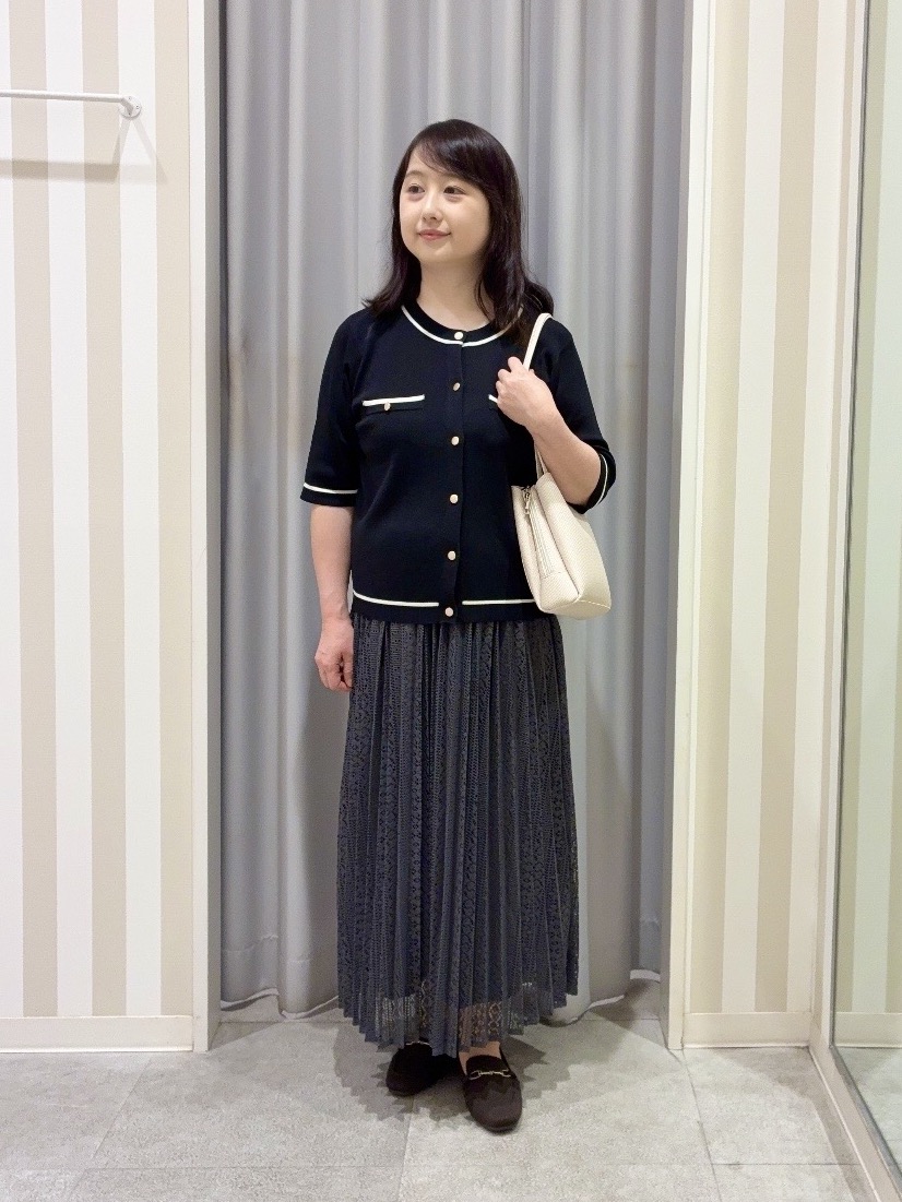 vanseさんの「SHOO･LA･RUE｜【UV/S-LL/洗濯機可】毛玉になりにくい 配色5分袖カーディガン」を使ったコーディネート