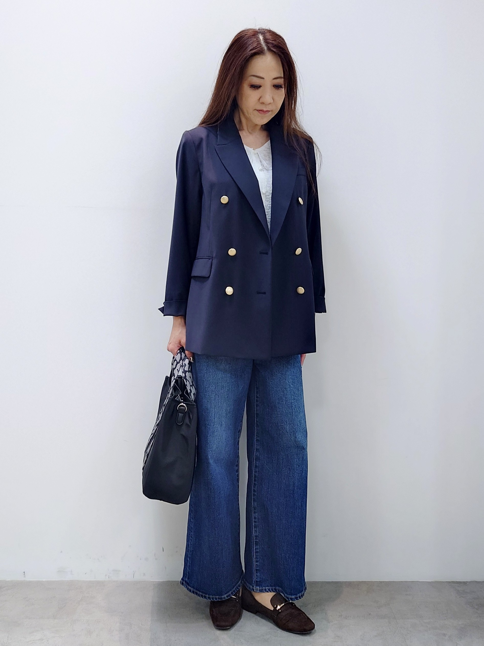 yoshiさんの「Reflect｜【通勤】ダブルブレザージャケット」を使ったコーディネート