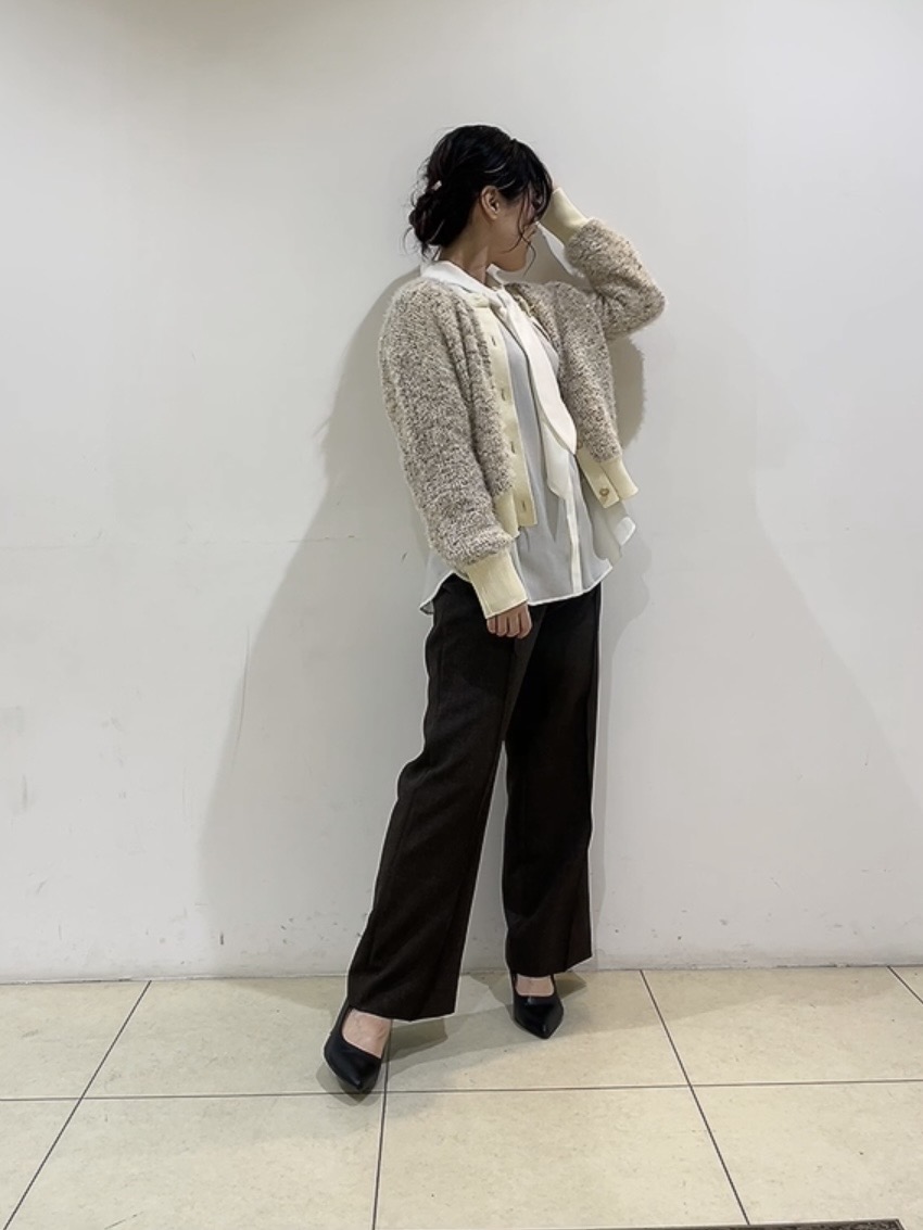 watanabeさんの「UNTITLED｜【華やか／ラメ混】ツイード調カーディガン」を使ったコーディネート