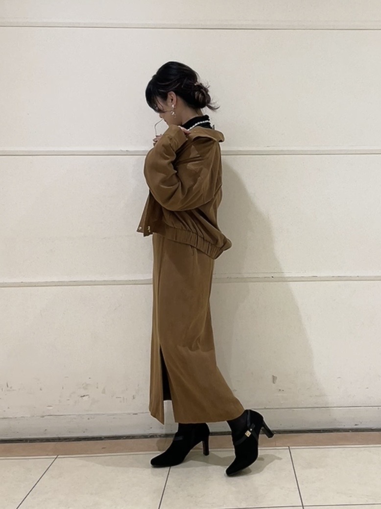 watanabeさんの「UNTITLED｜【セットアップ可/秋ジャケット】スエードライクブルゾン」を使ったコーディネート