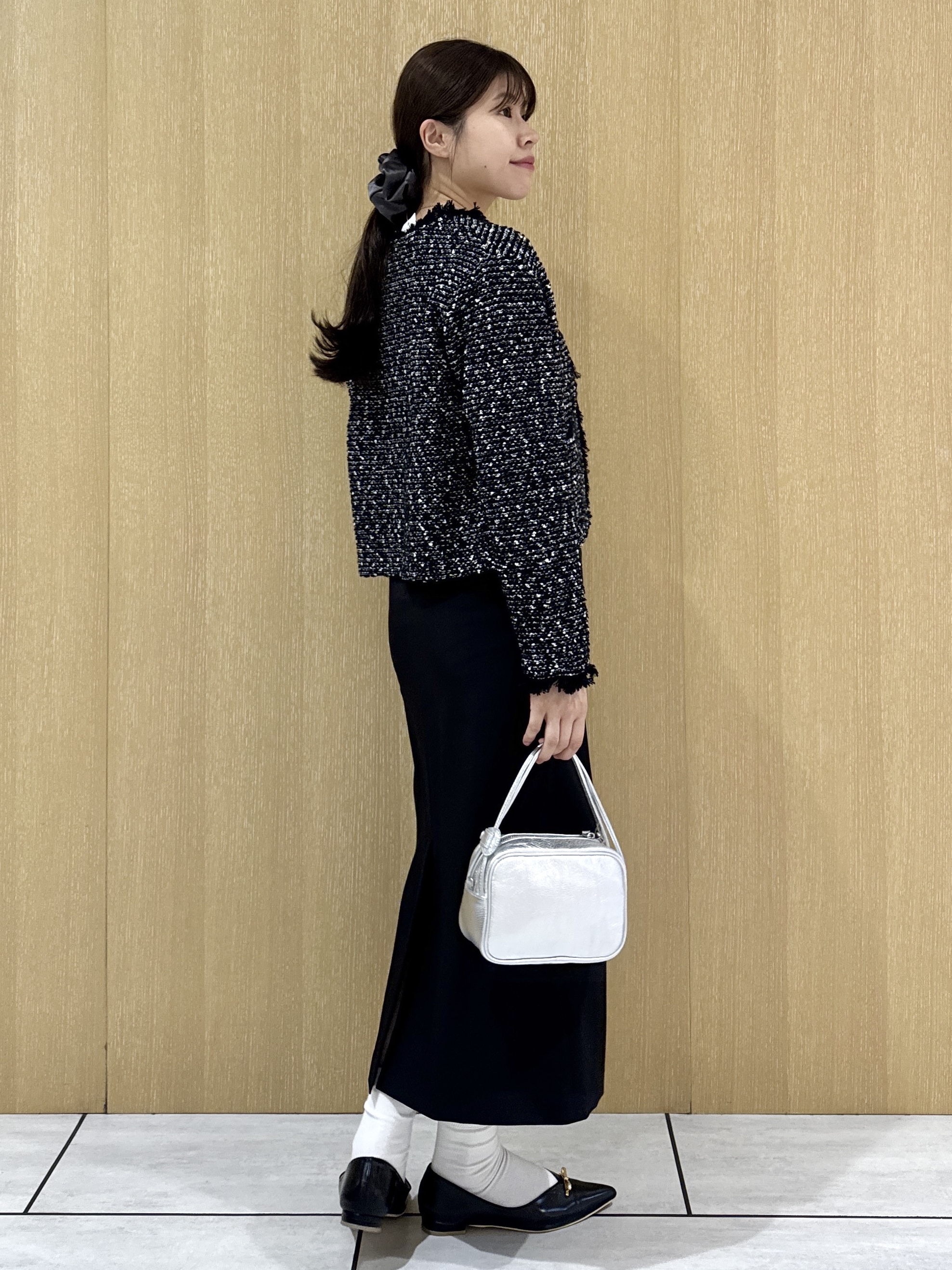 nanaさんの「UNTITLED｜【ジャケットライク/秋羽織り】ファンシーヤーンツイードニットカーディガン」を使ったコーディネート