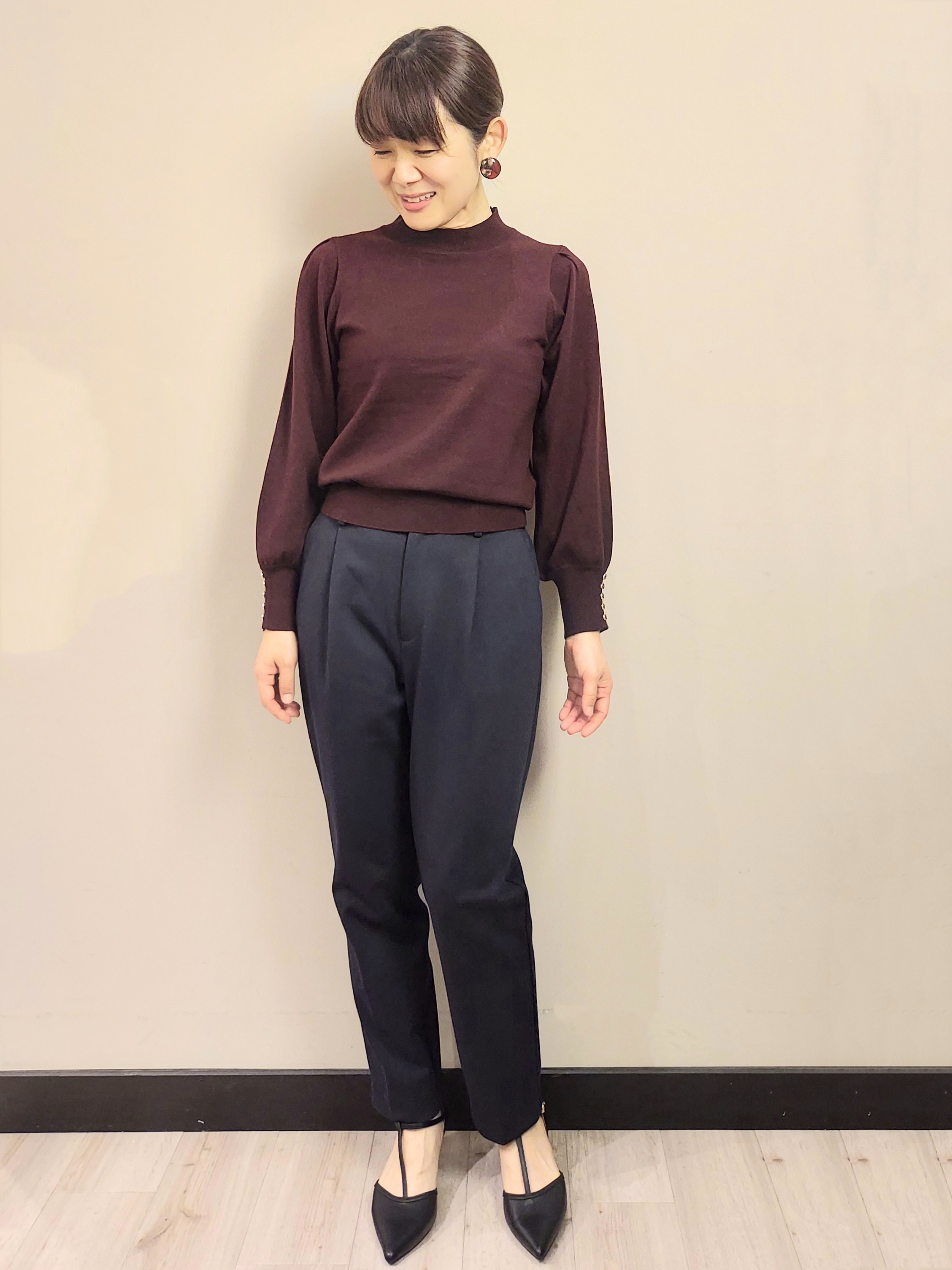 MAKIさんの「index｜カシミヤタッチハイネックニット【洗濯機OK／抗ピリング】」を使ったコーディネート