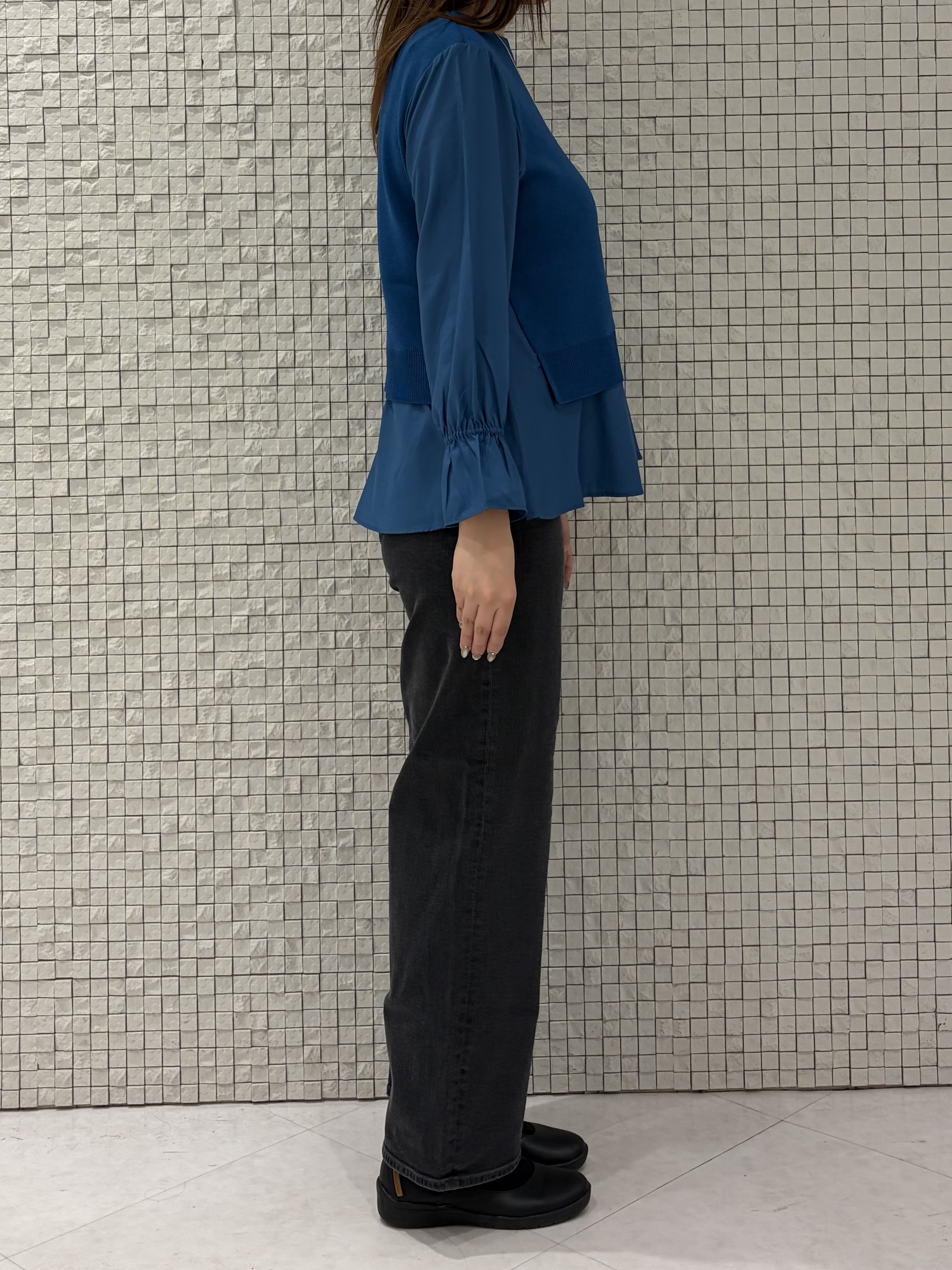 koharuさんの「INDIVI｜【洗える／1枚でコーデ完成】重ね着風ニットトップス」を使ったコーディネート