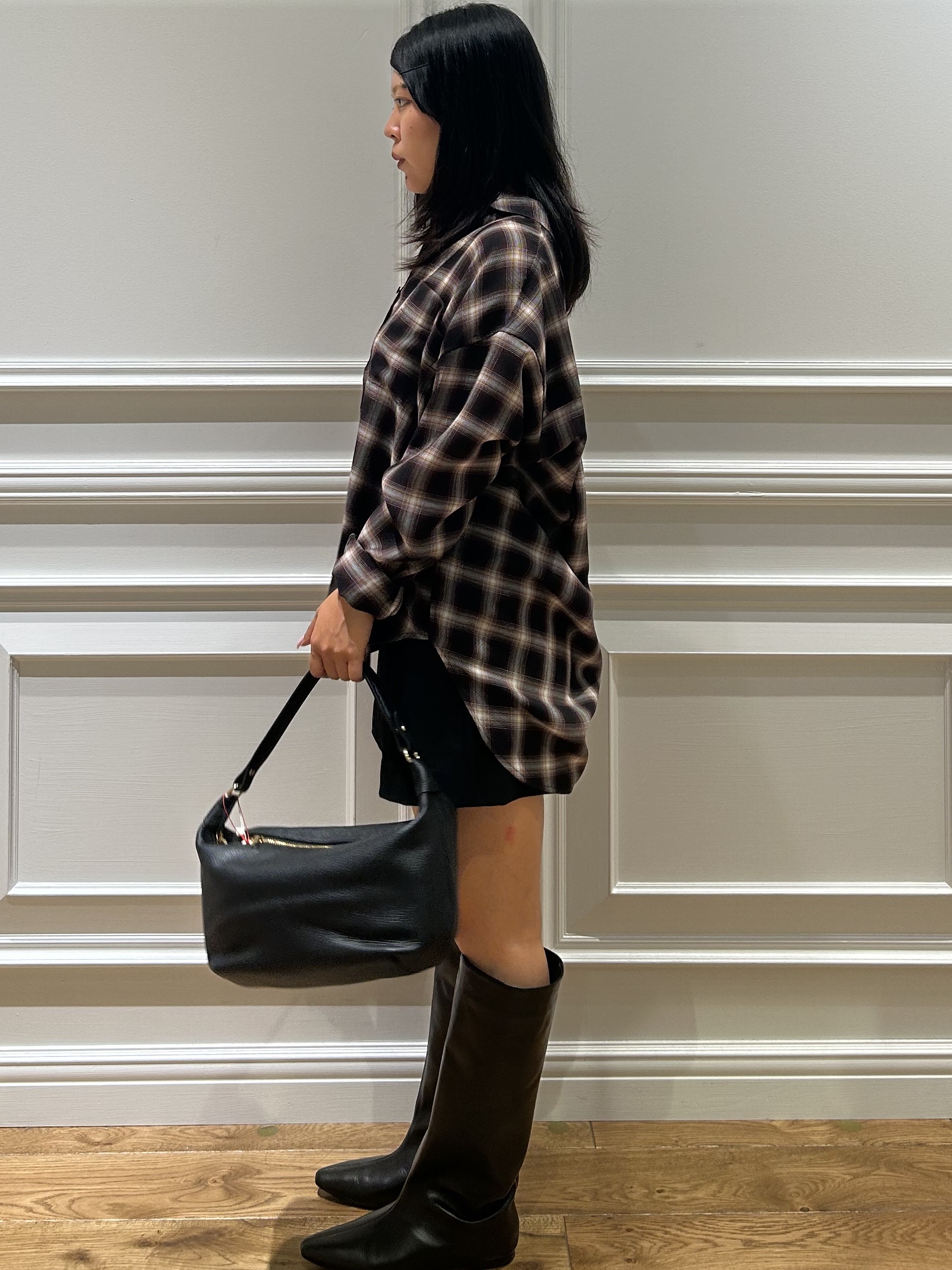 とりみさんの「DRESSTERIOR｜【ウォッシャブル】ビエラオンブレチェックシャツ」を使ったコーディネート