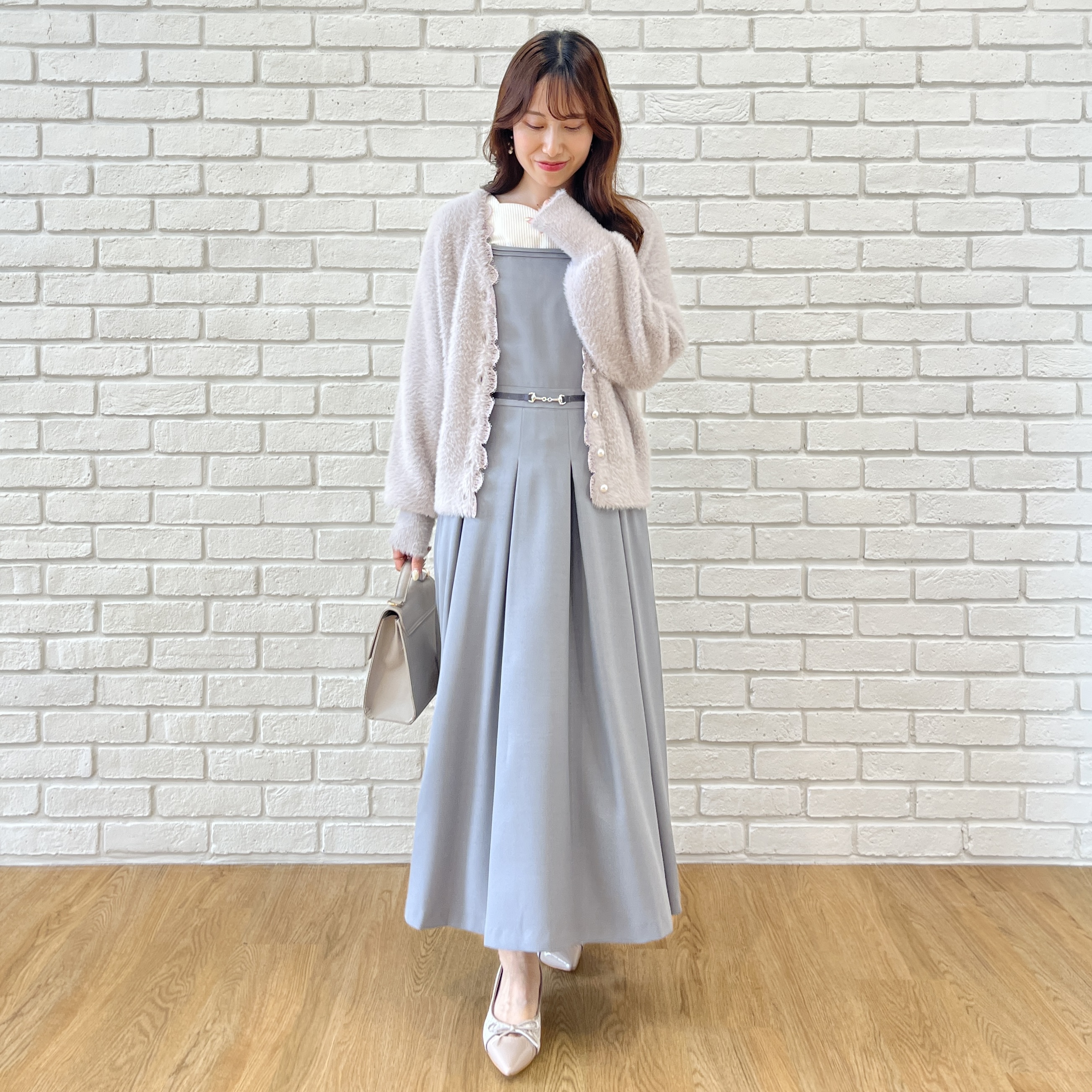 はばさんの「Couture brooch｜【デコルテ美しく】ハートネック テレコトップス」を使ったコーディネート