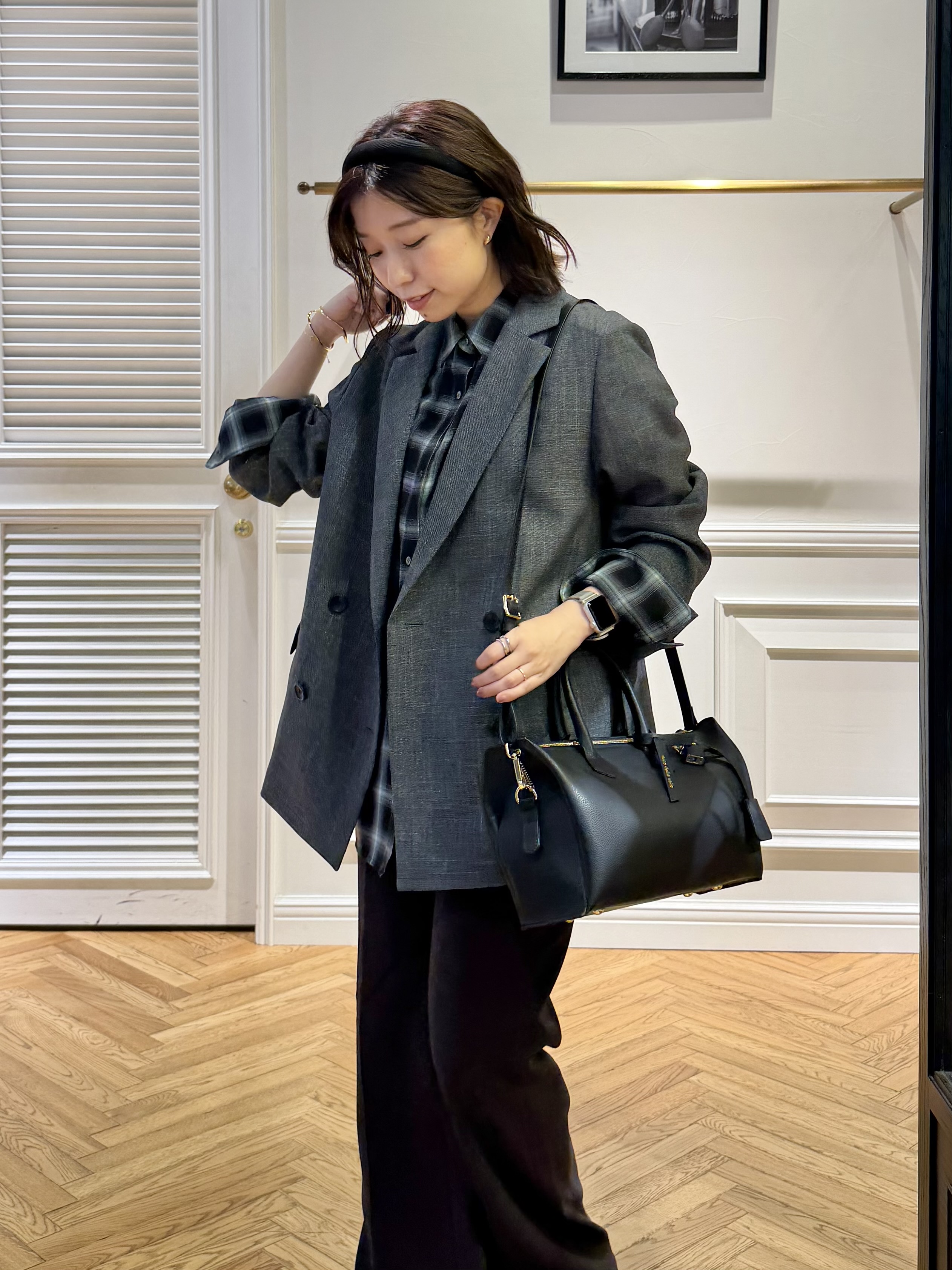 つじ まこさんの「DRESSTERIOR｜シャークスキン ラフジャケット」を使ったコーディネート