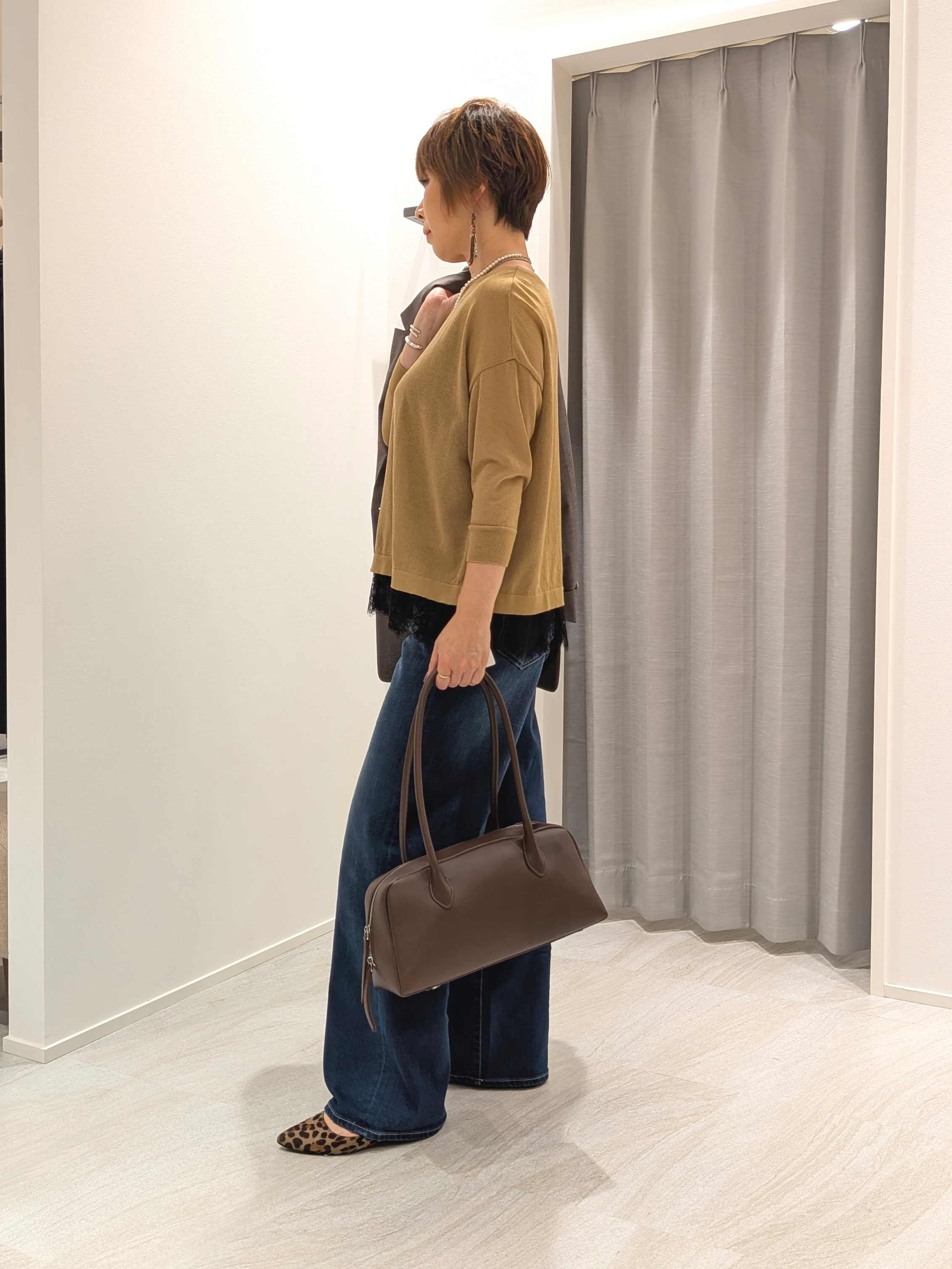 Hiromiさんの「UNTITLED｜【セットアップ可/秋羽織り/お仕事スーツ】ウールブレンドダブルジャケット」を使ったコーディネート