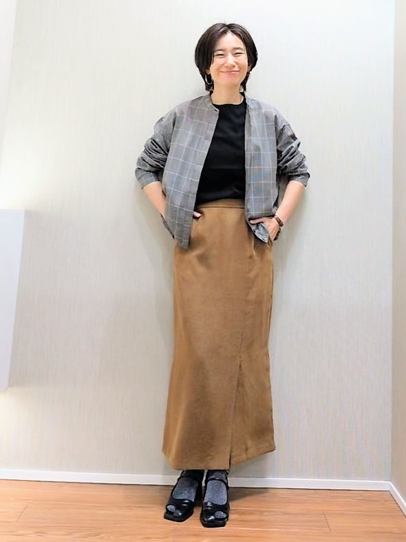 ミズタさんの「UNTITLED｜【セットアップ可/秋羽織り】メランジツイルシャツ」を使ったコーディネート