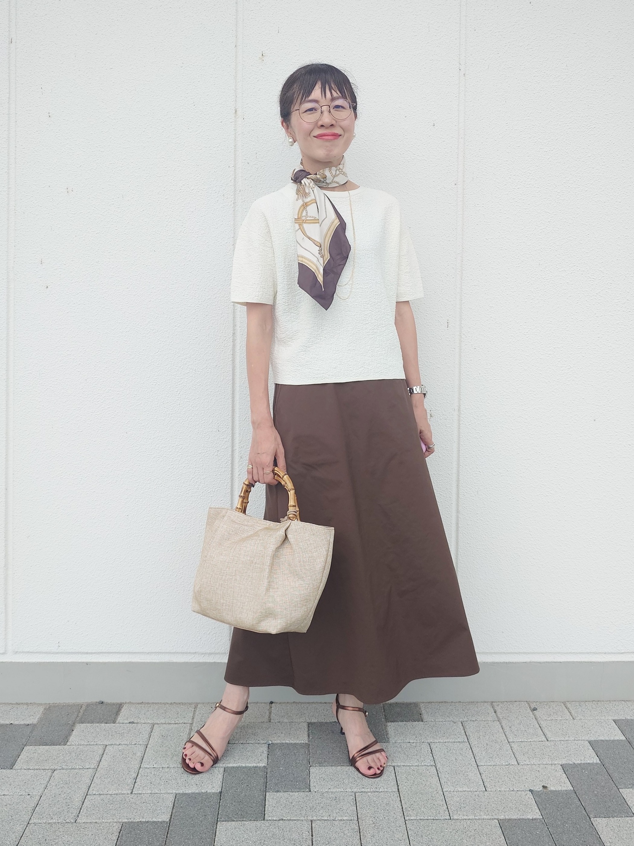 MUTSUKOさんの「UNTITLED｜【セットアップ可/ストレッチ性】ドライタッチニットプルオーバー」を使ったコーディネート