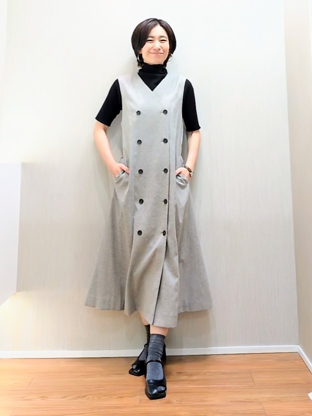 ミズタさんの「UNTITLED｜【重ね着レイヤードに】シアーテレコハイネックトップス」を使ったコーディネート