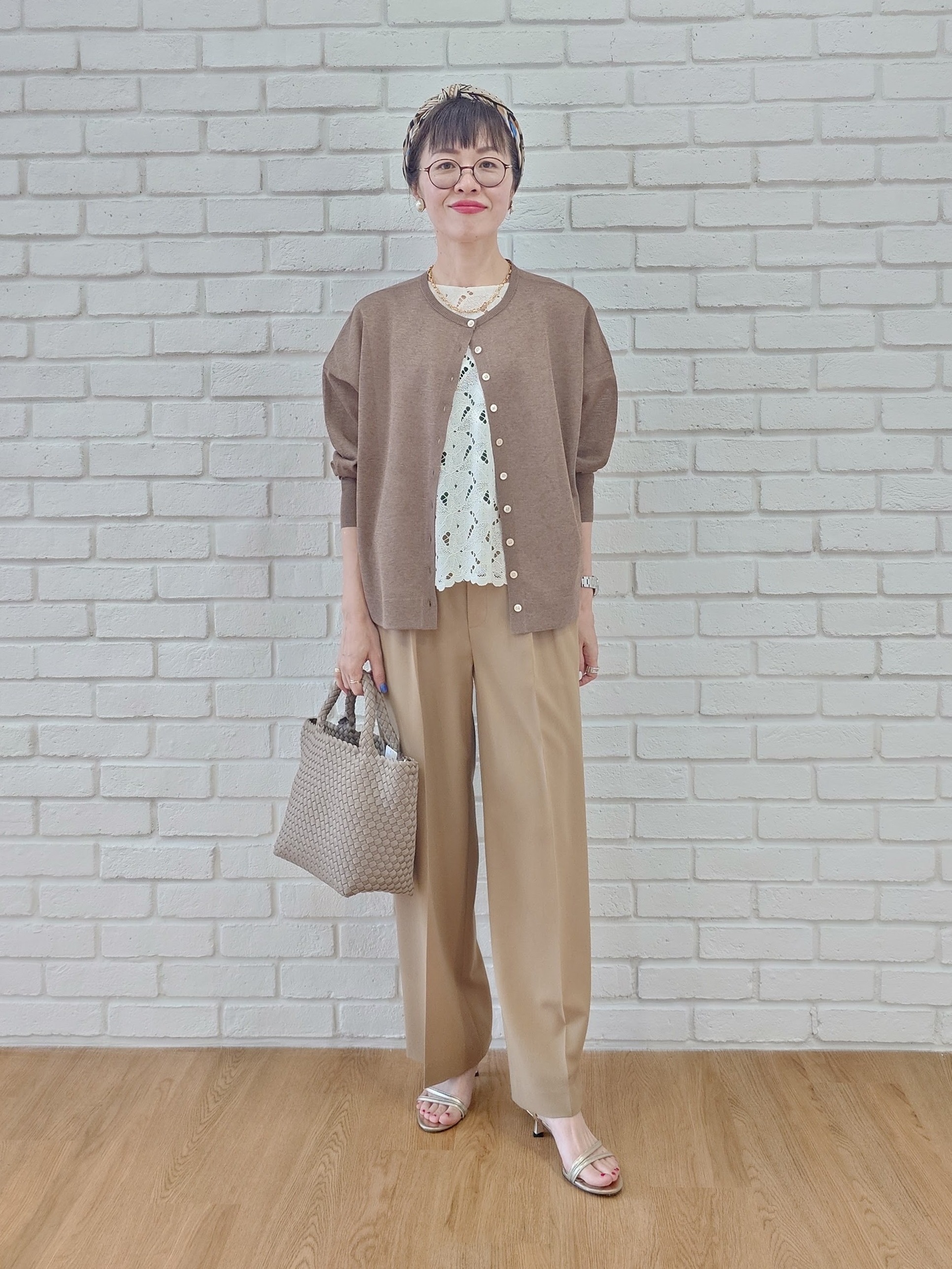 MUTSUKOさんの「UNTITLED｜【アンサンブル可/秋羽織り/シアー】前後2WAYカーディガン」を使ったコーディネート