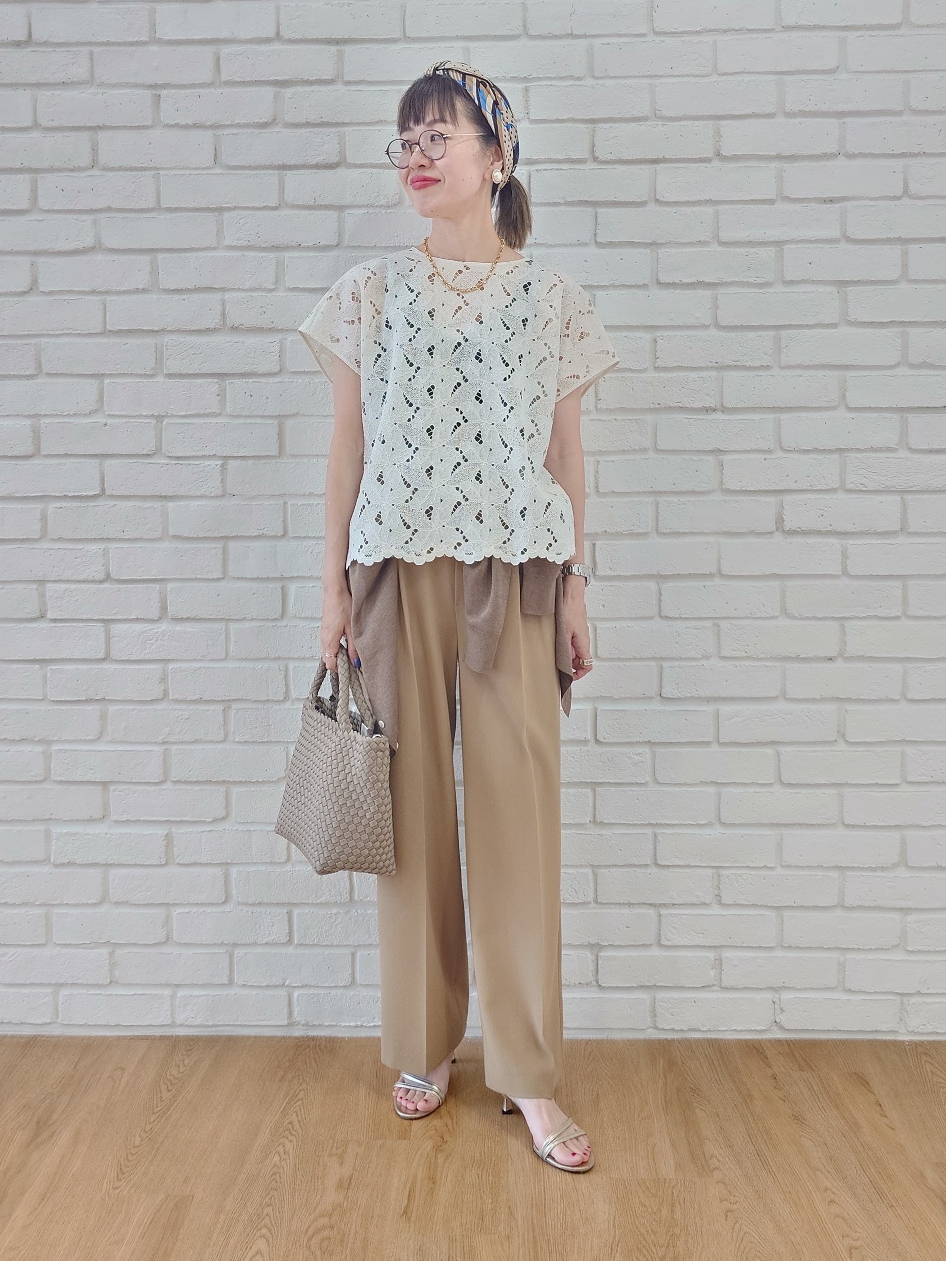MUTSUKOさんの「UNTITLED｜【アンサンブル可/秋羽織り/シアー】前後2WAYカーディガン」を使ったコーディネート