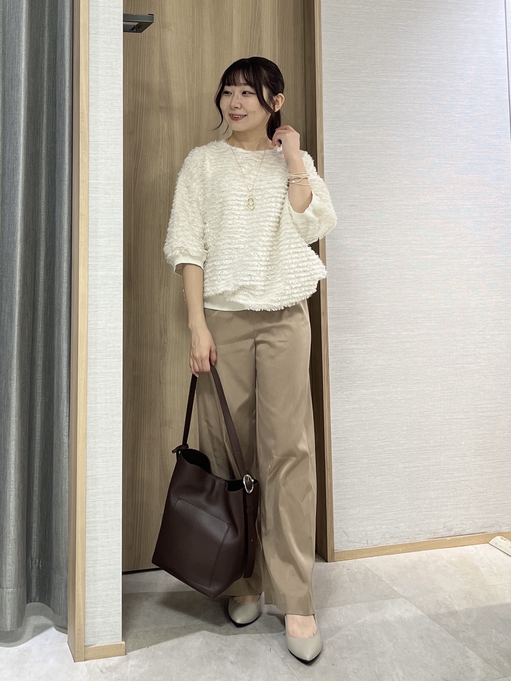 KAHOさんの「UNTITLED｜【秋映え/体型カバー】フェザージャガードプルオーバー」を使ったコーディネート