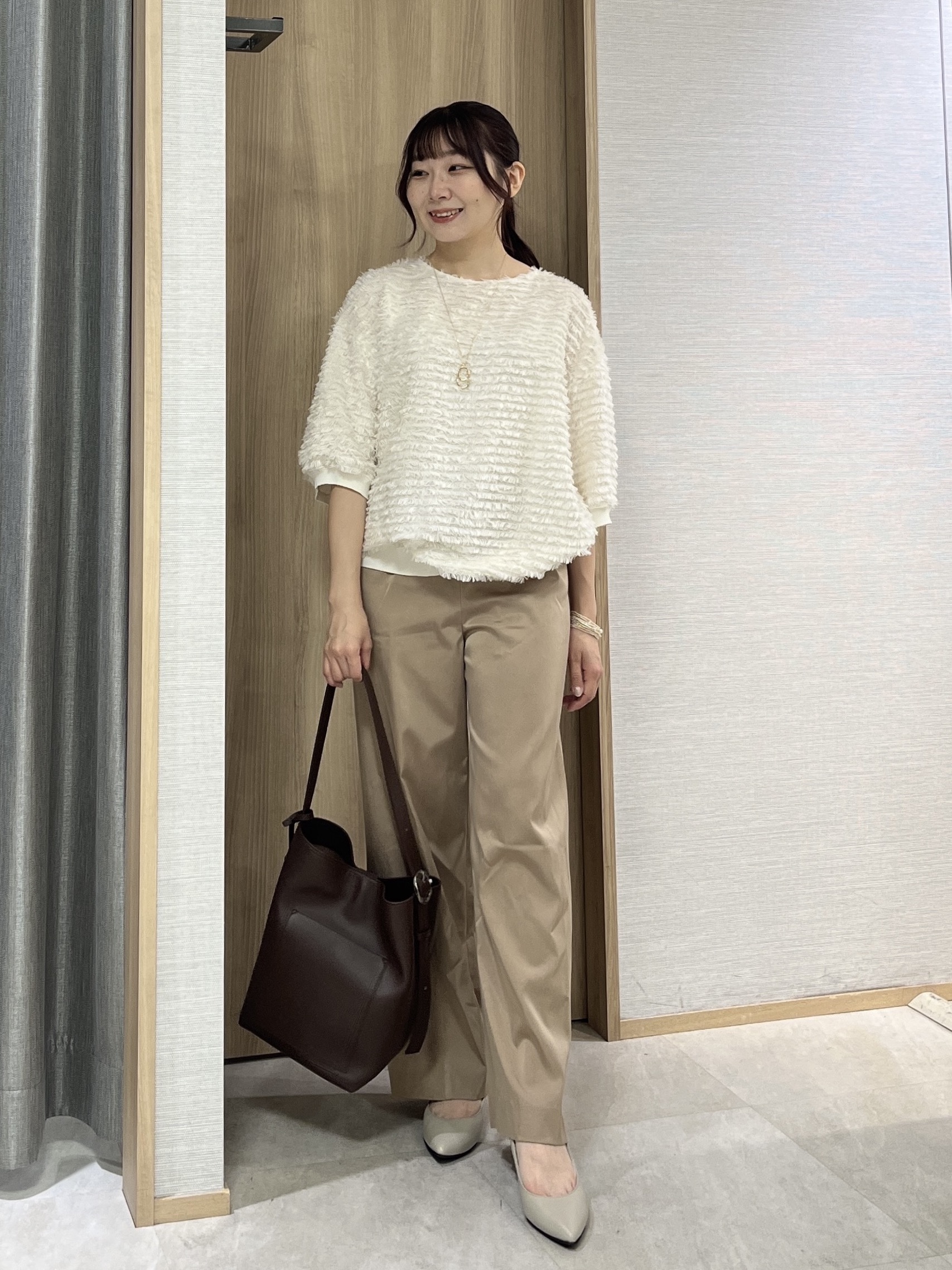 KAHOさんの「UNTITLED｜【秋映え/体型カバー】フェザージャガードプルオーバー」を使ったコーディネート