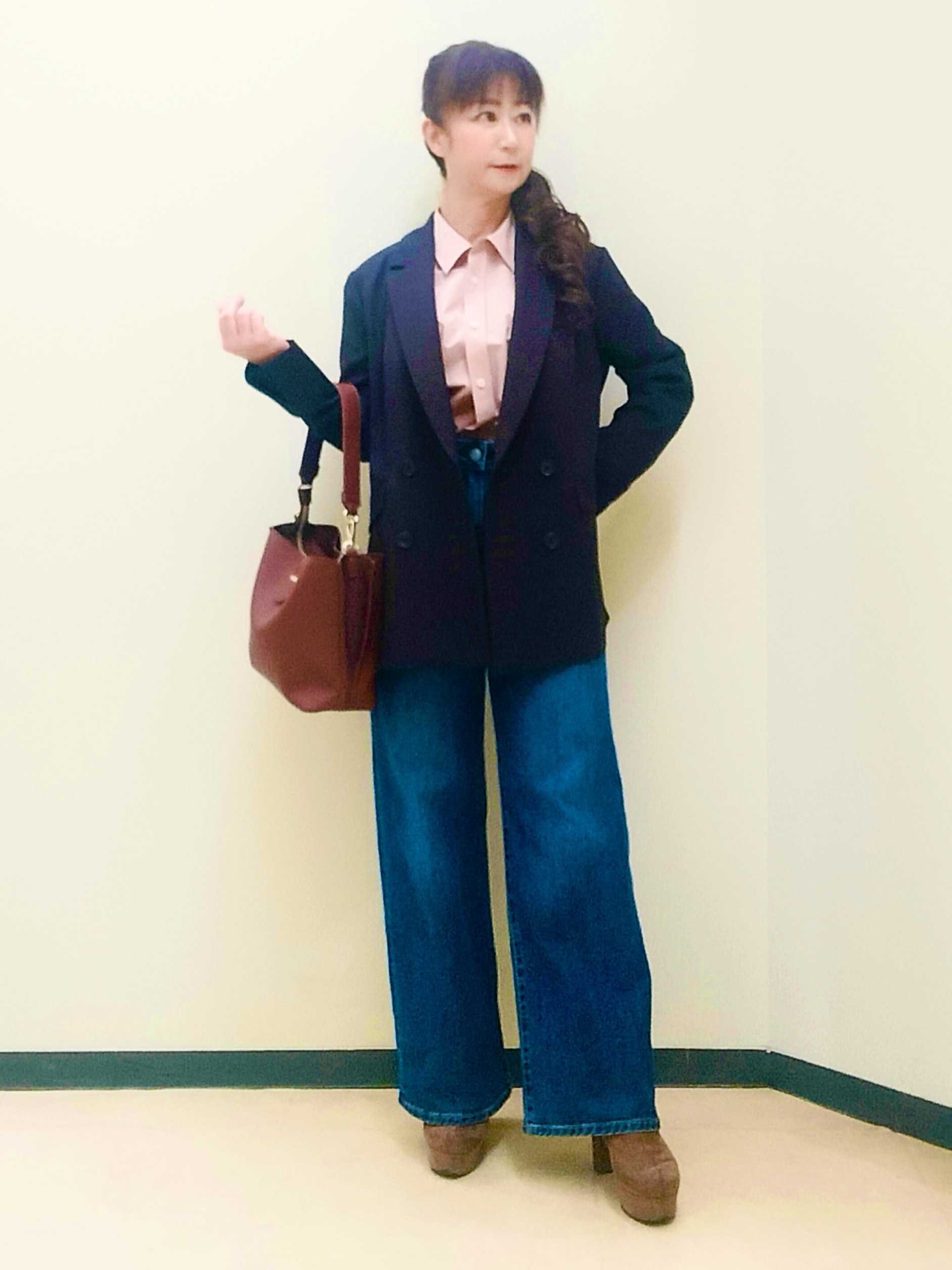 花さんの「Reflect｜【羽織◎】オフボディシルエットシャツ」を使ったコーディネート