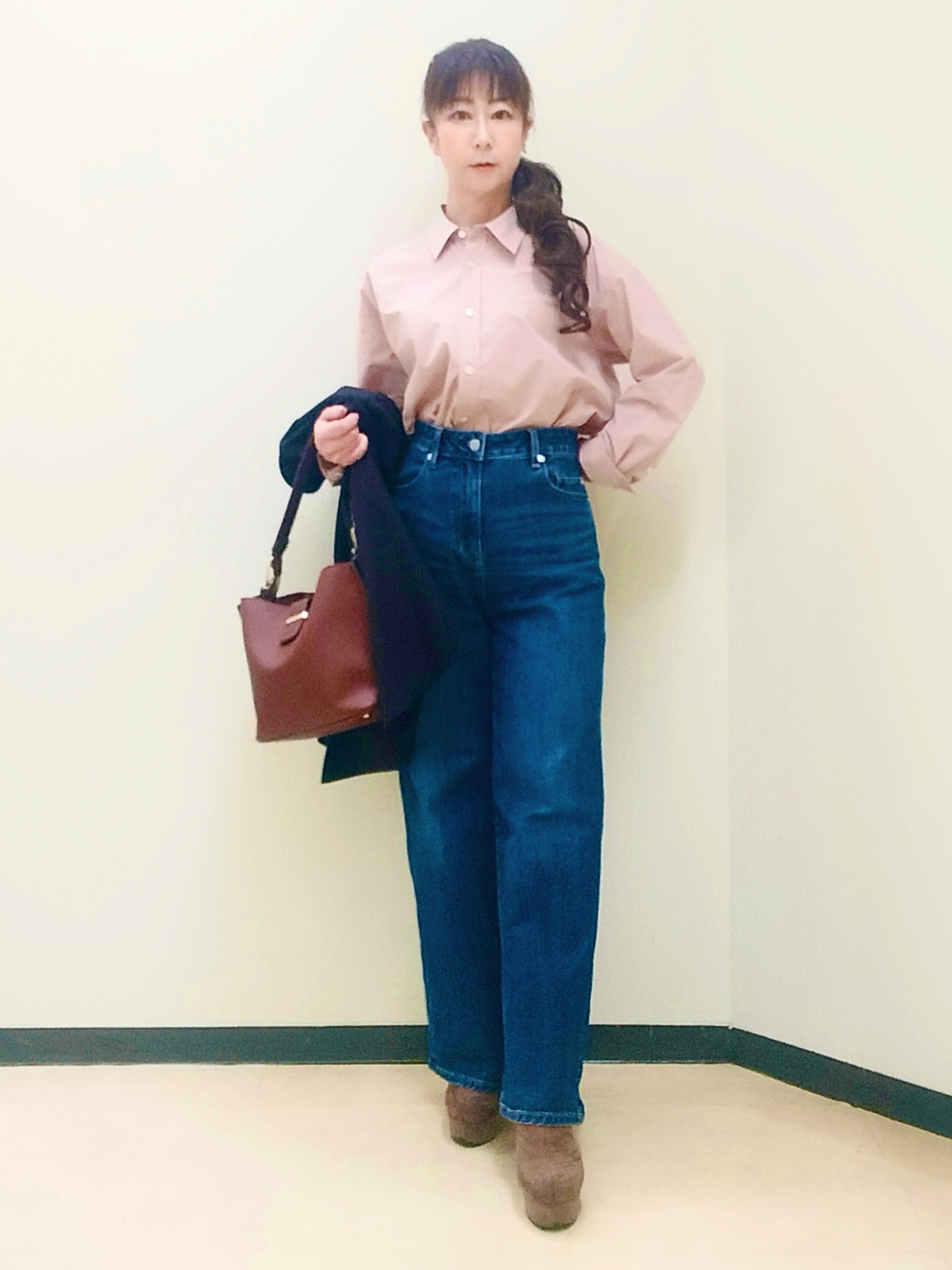 花さんの「Reflect｜【羽織◎】オフボディシルエットシャツ」を使ったコーディネート