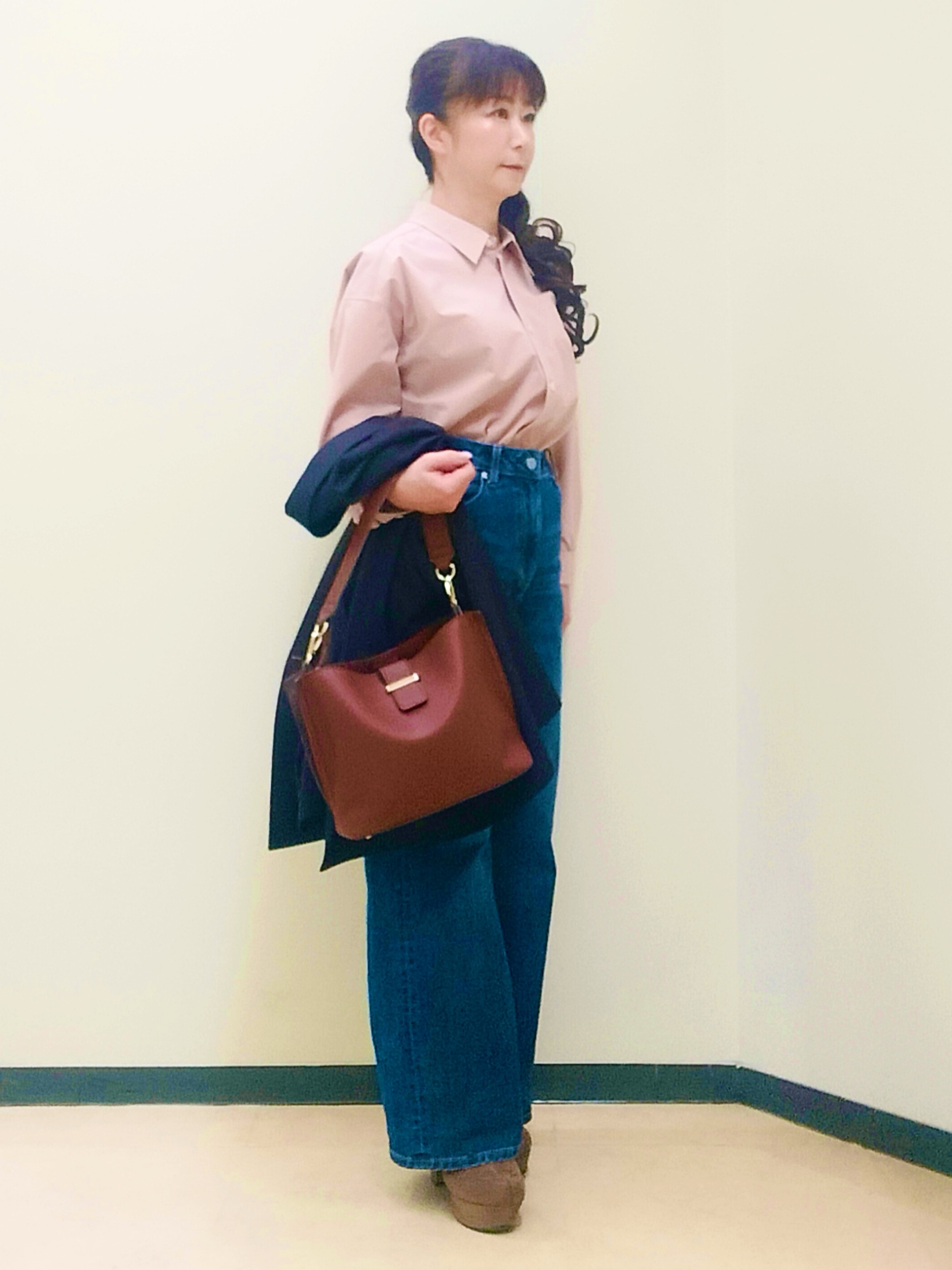 花さんの「Reflect｜【羽織◎】オフボディシルエットシャツ」を使ったコーディネート