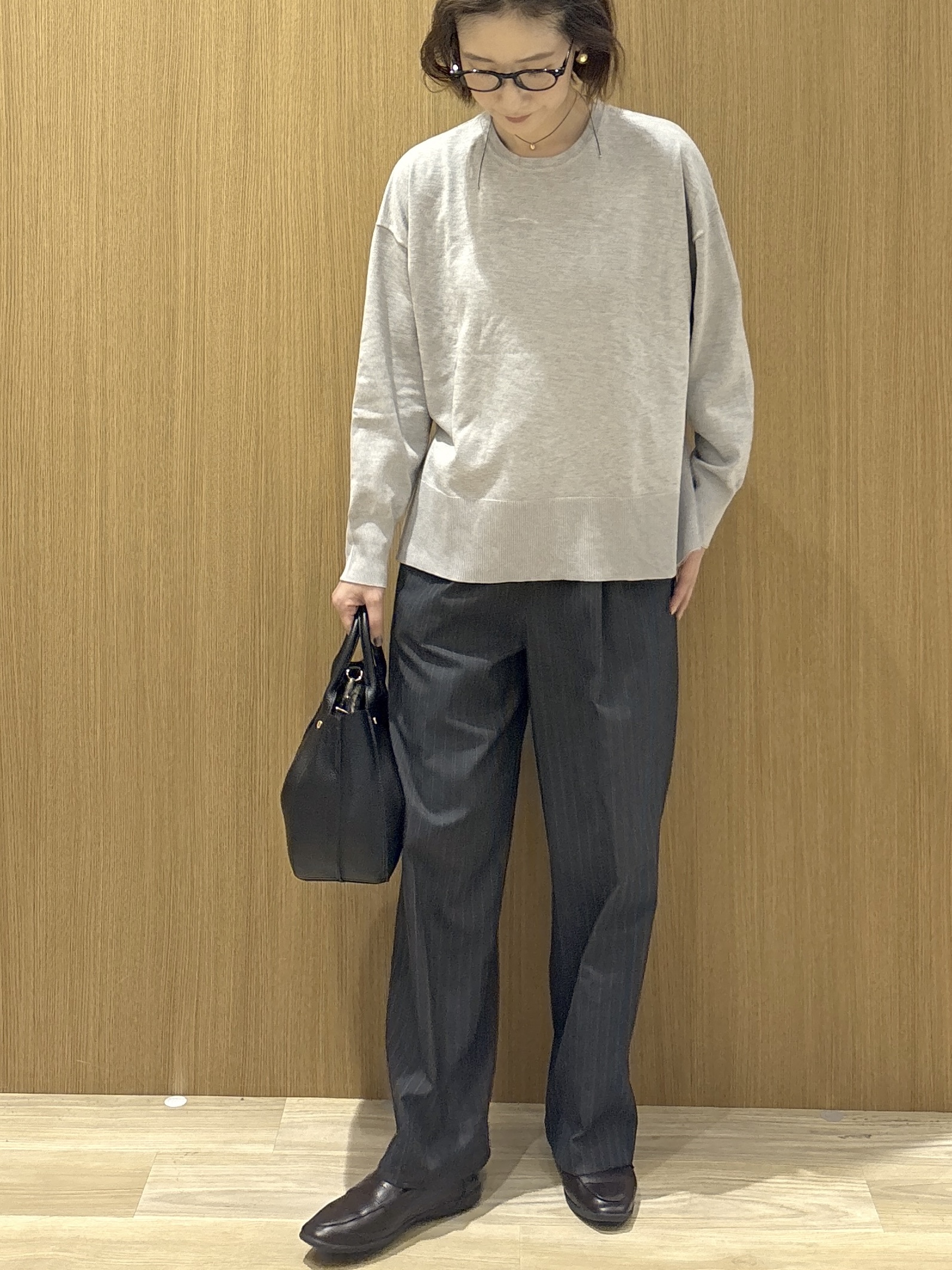 たけねぇさんの「OPAQUE.CLIP｜リラクシークルーニット【洗濯機OK】」を使ったコーディネート